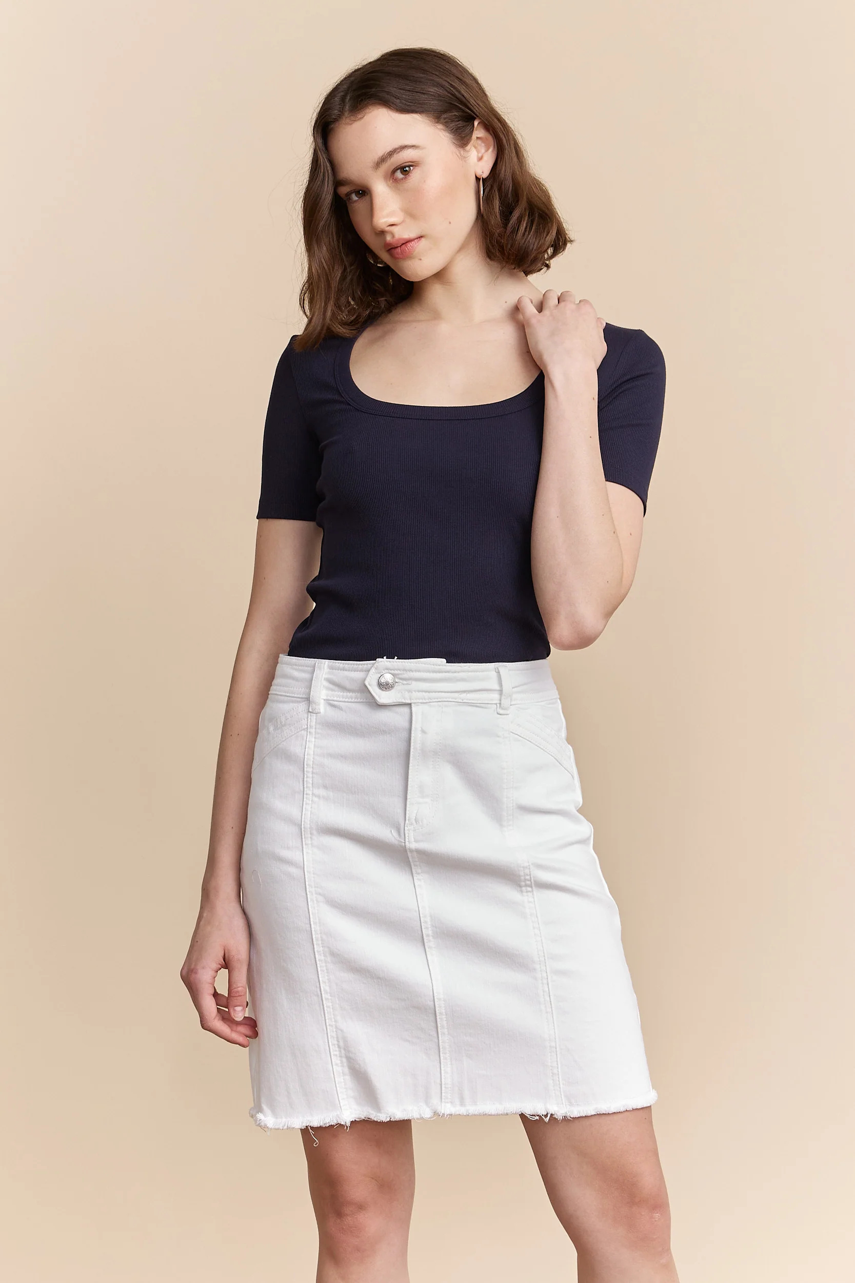 Ribbed t-shirt with scoop neck - Image 4