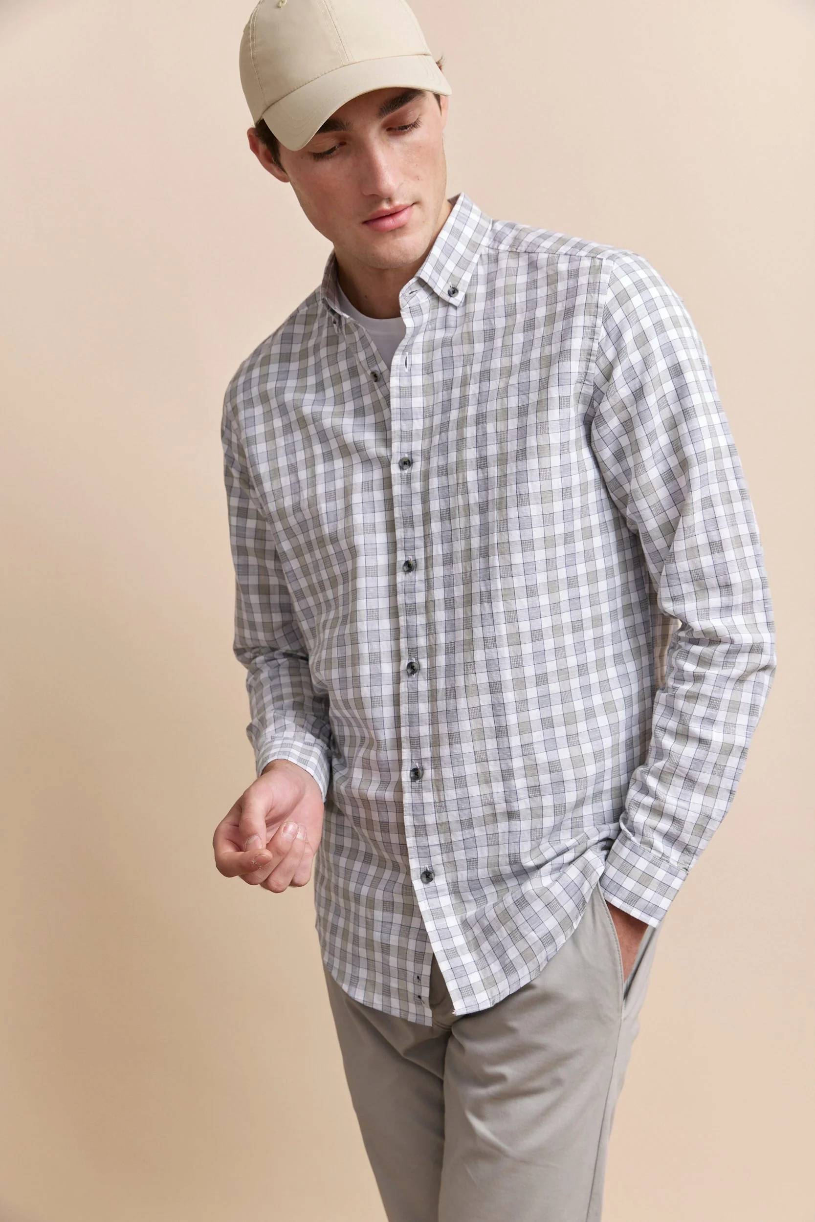 Semi-fitted check shirt - Image 3