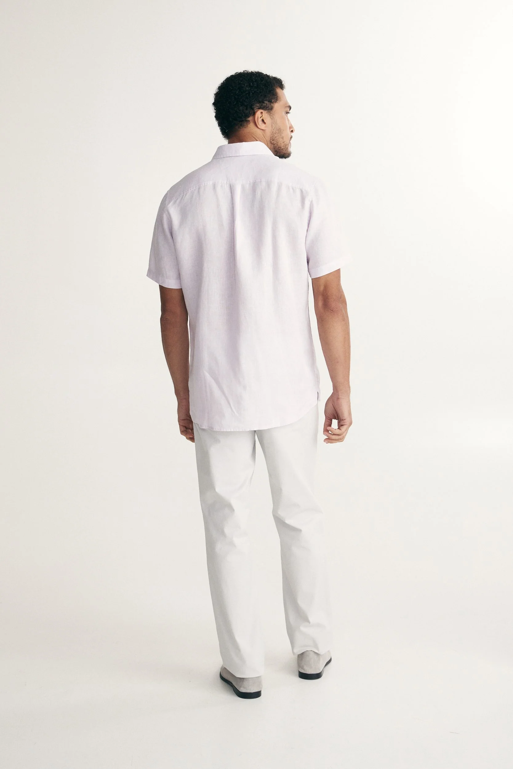 Semi-Fitted short sleeves linen shirt - Image 9