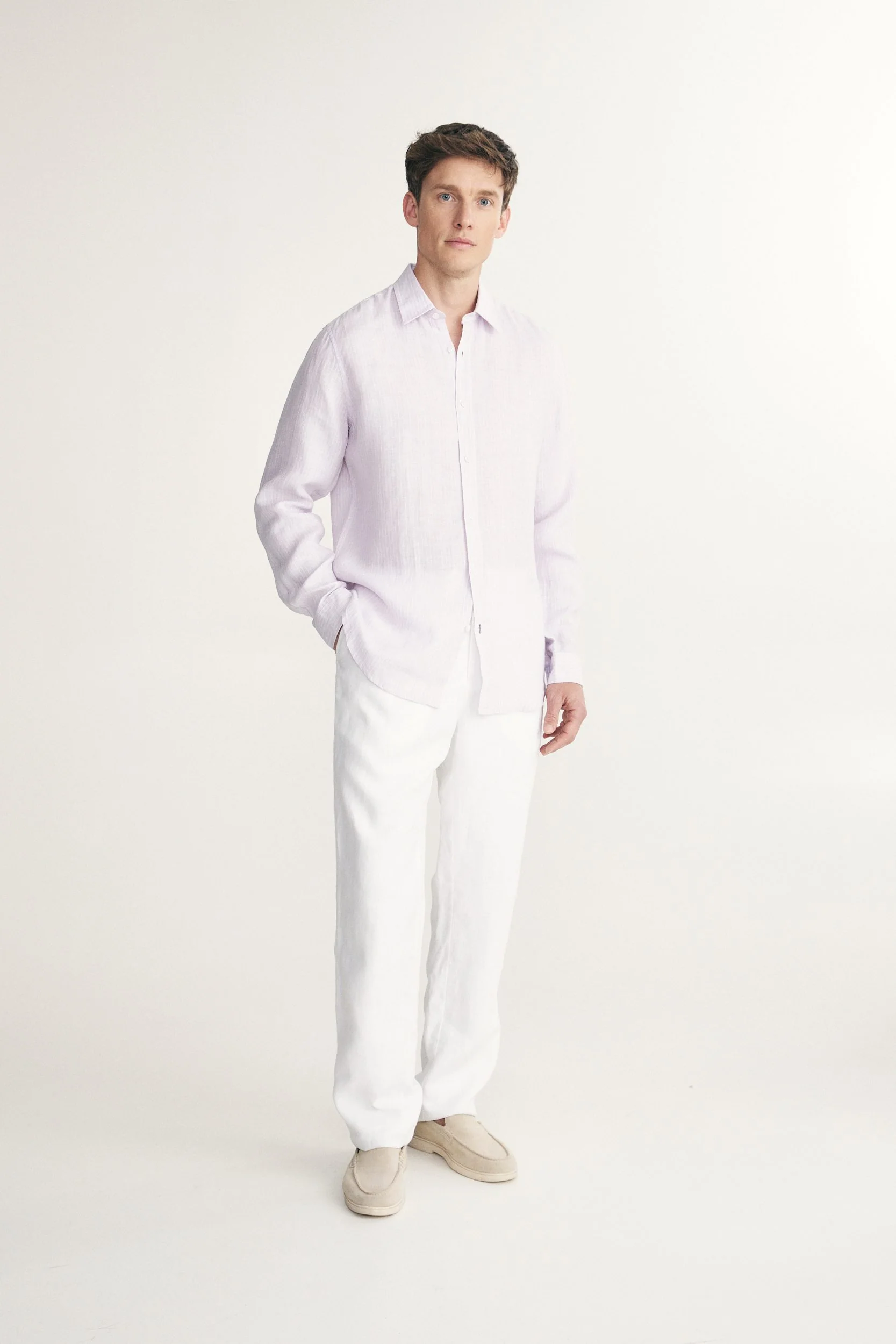 Semi-Fitted stripe Linen shirt - Image 3