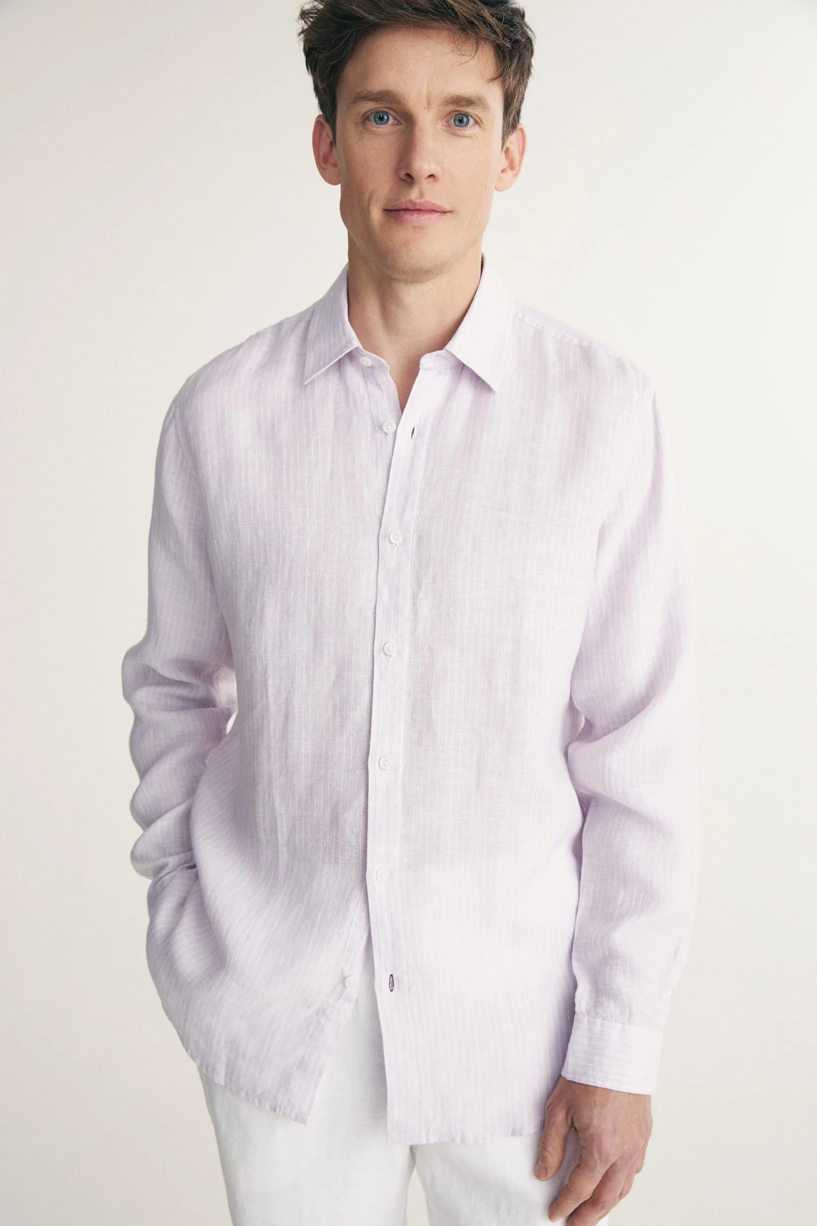 Semi-Fitted stripe Linen shirt - Image 4