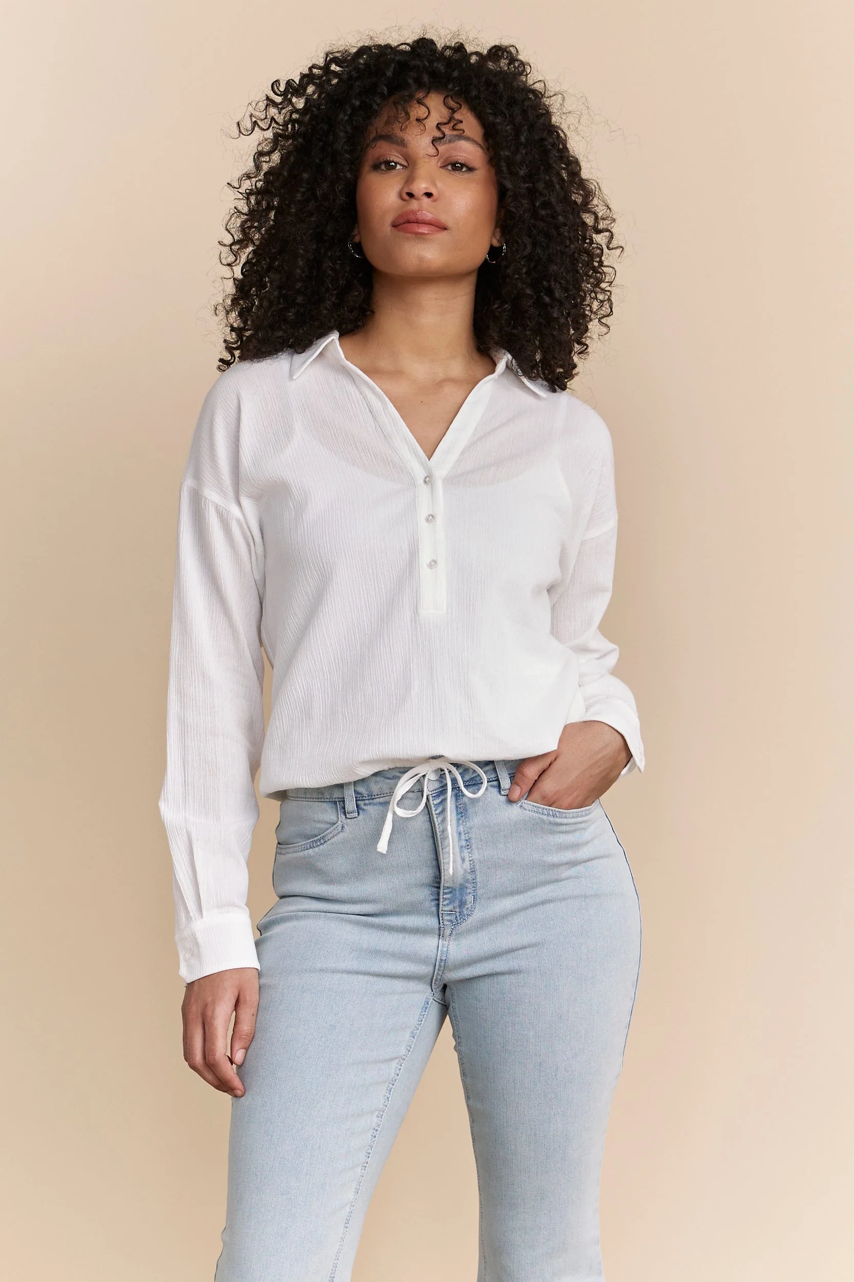 Shirt with drawstring - Image 2