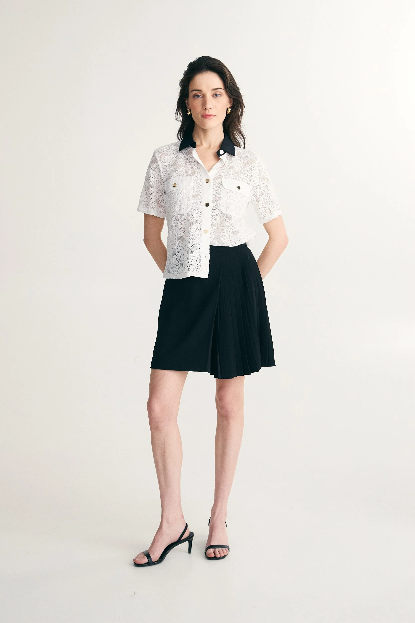 Short sleeve lace shirt - Image 3