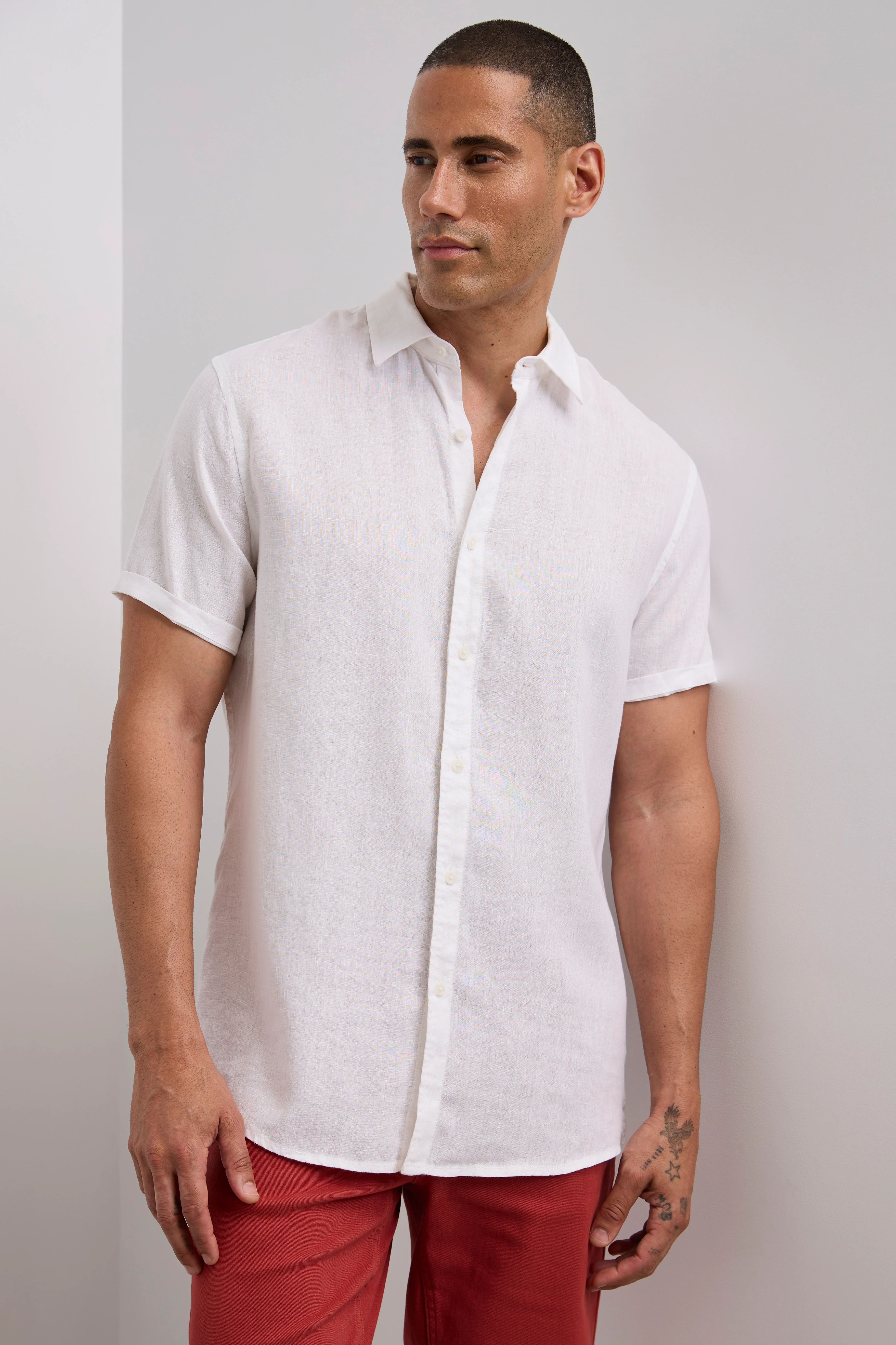 Short sleeve linen shirt - Image 3