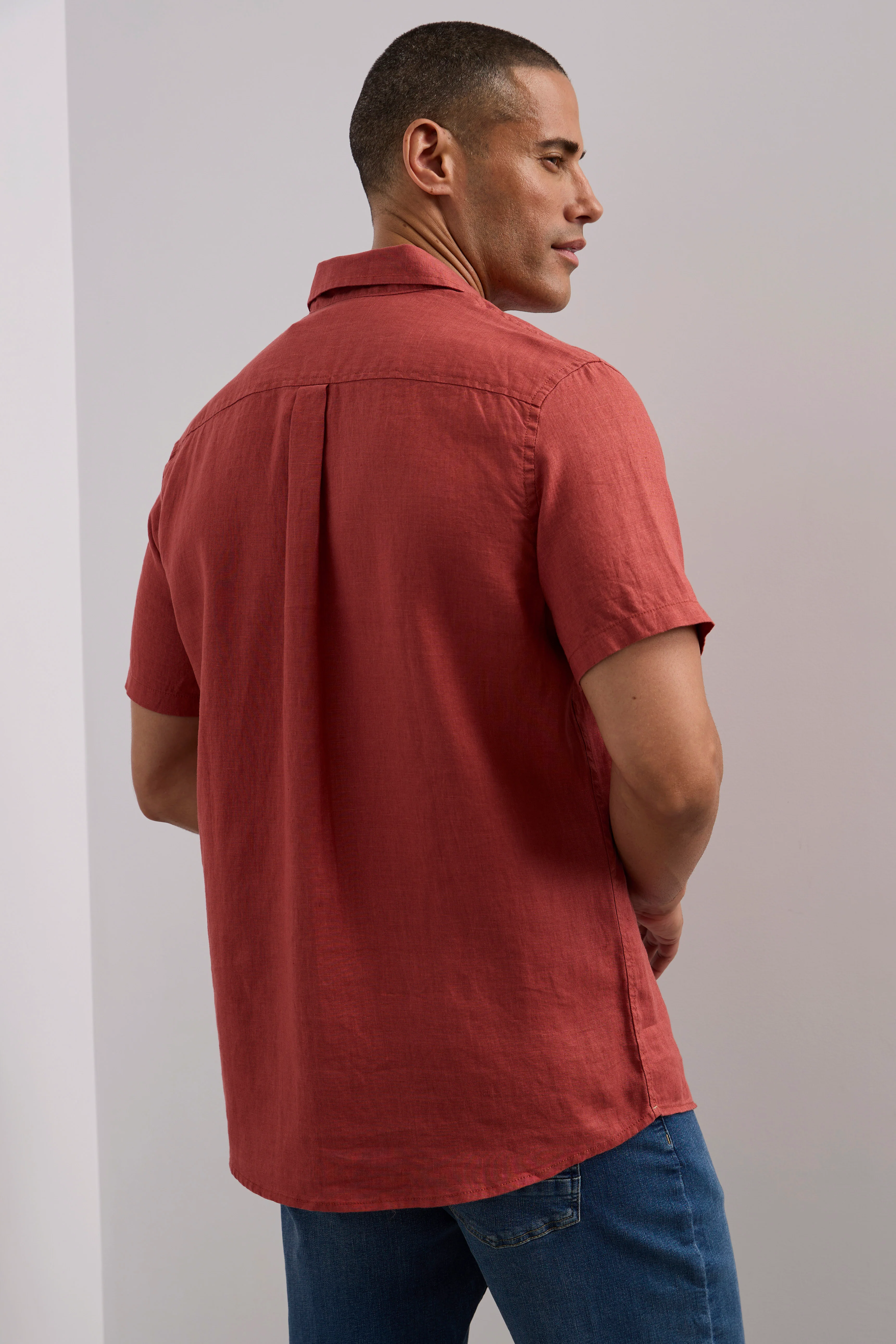 Short sleeve linen shirt - Image 8