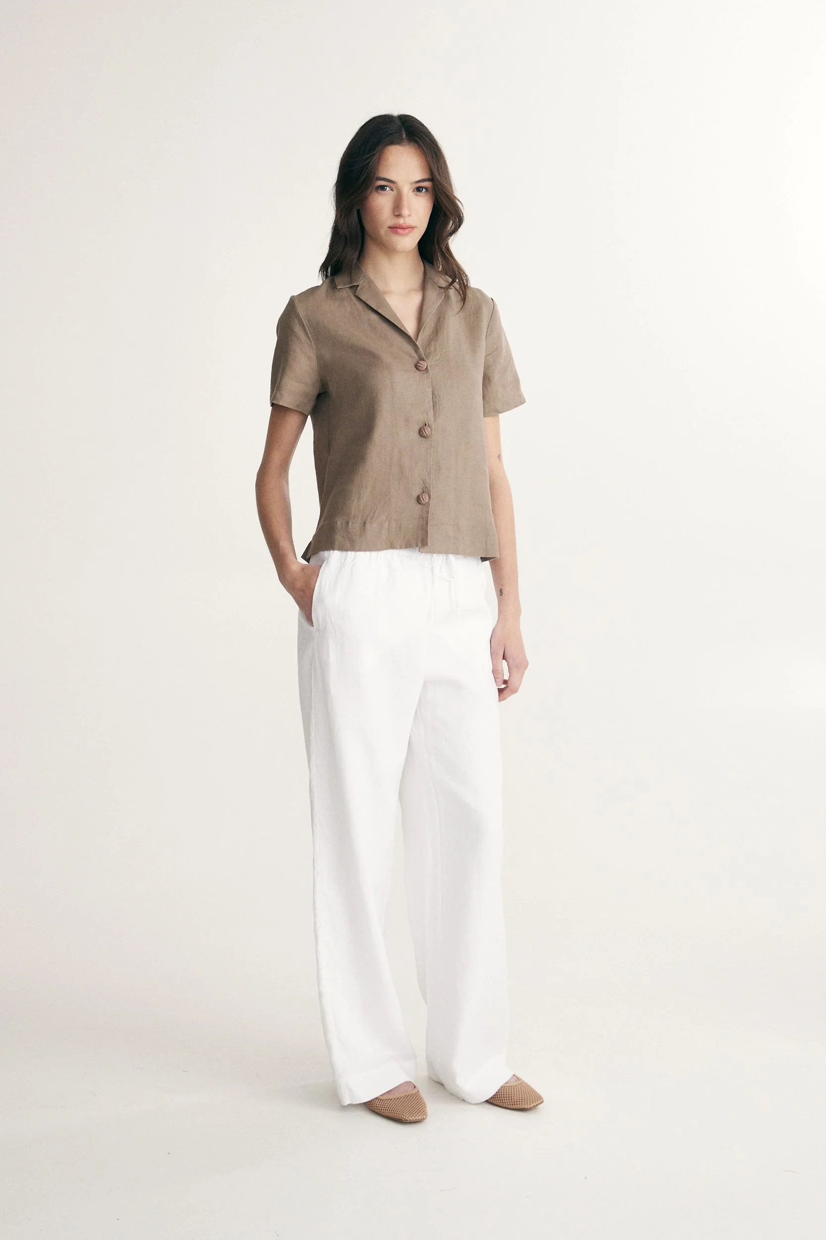 Short sleeve linen shirt - Image 6