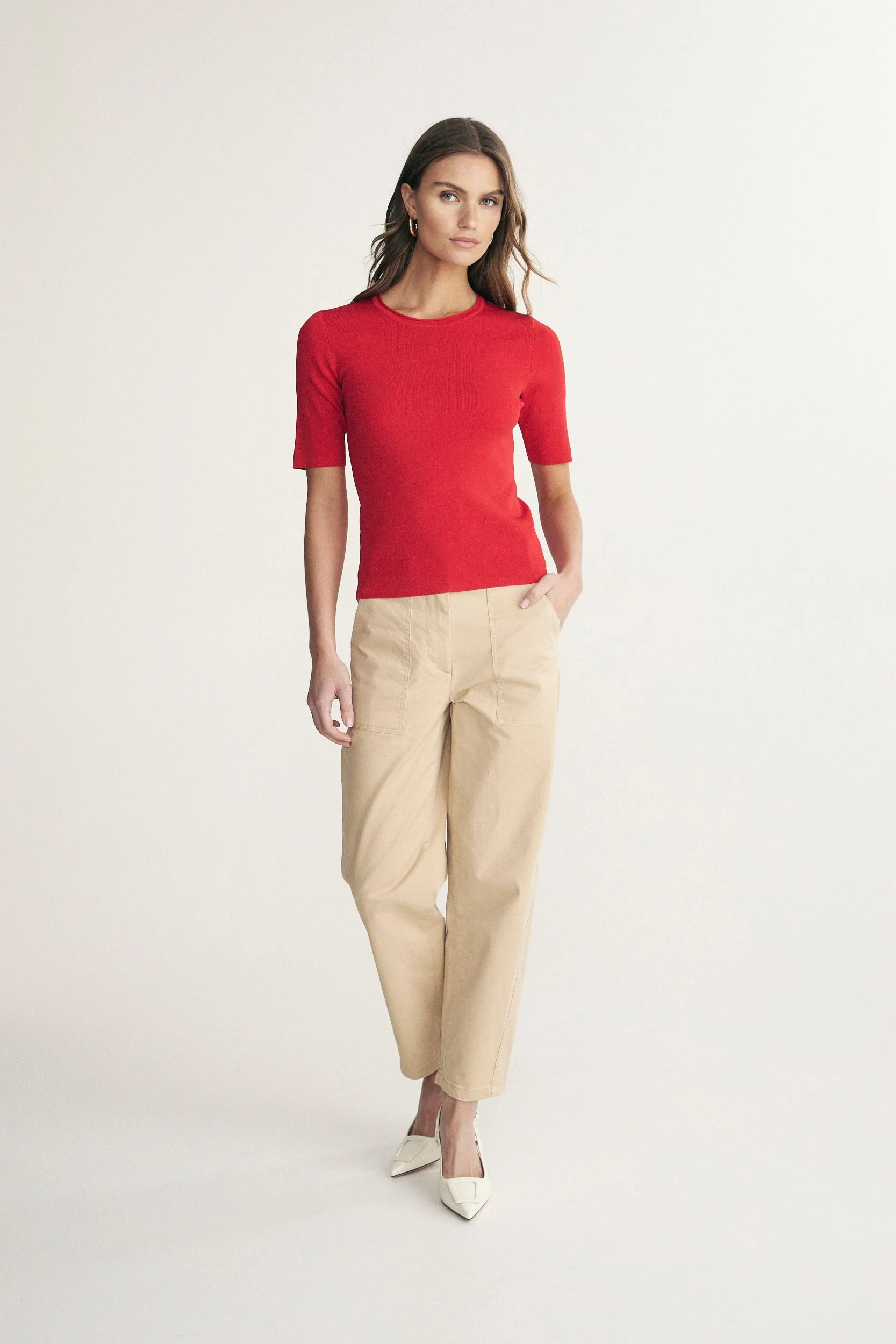 Short sleeve ribbed top - Image 5
