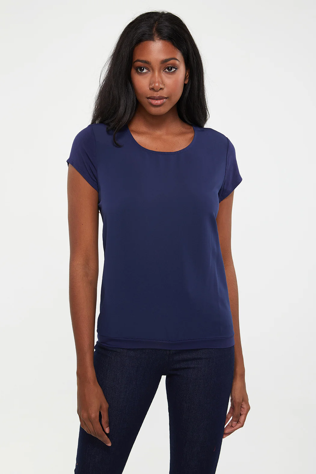 Short sleeve scoop neck top