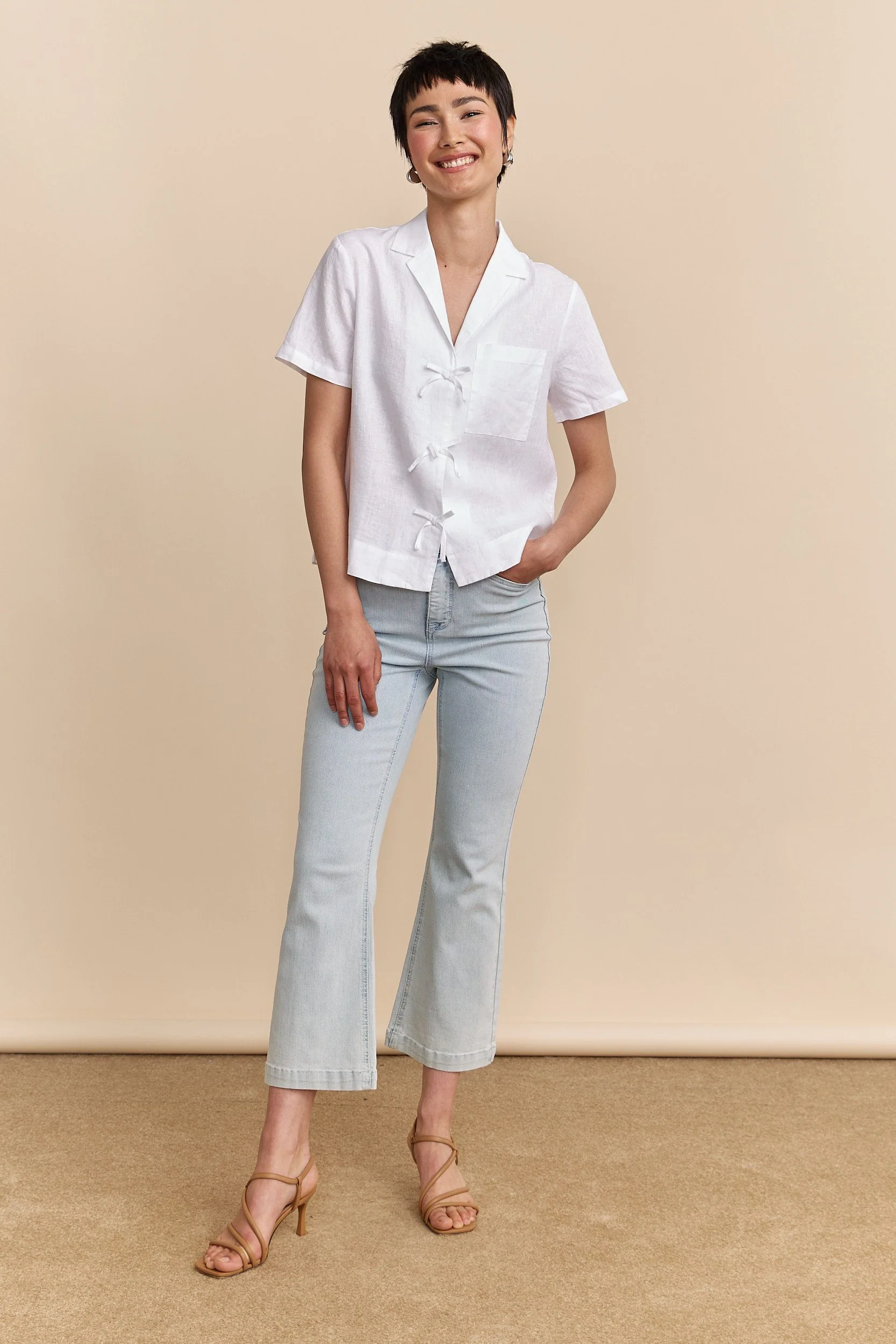 Short sleeve linen shirt - Image 13