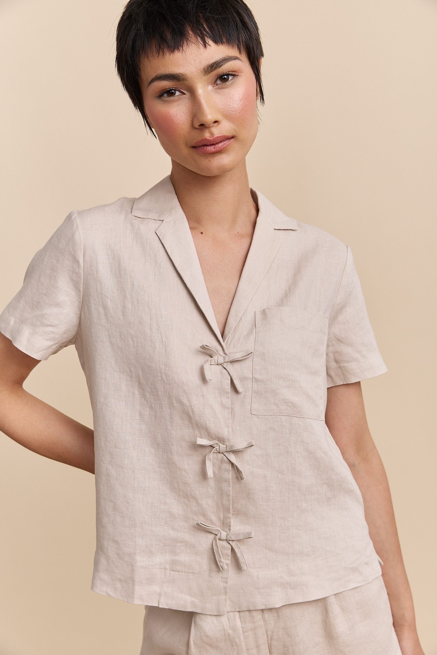 Short sleeve linen shirt - Image 2