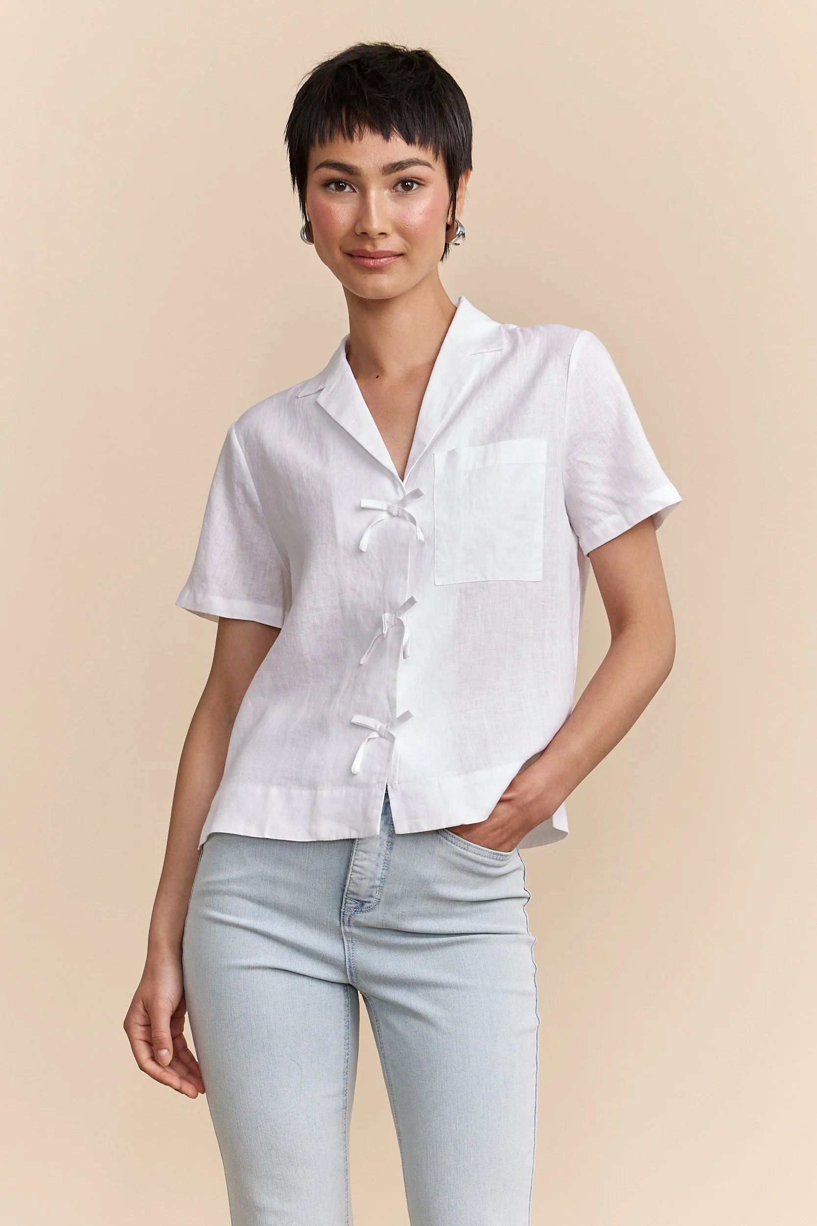 Short sleeve linen shirt - Image 3