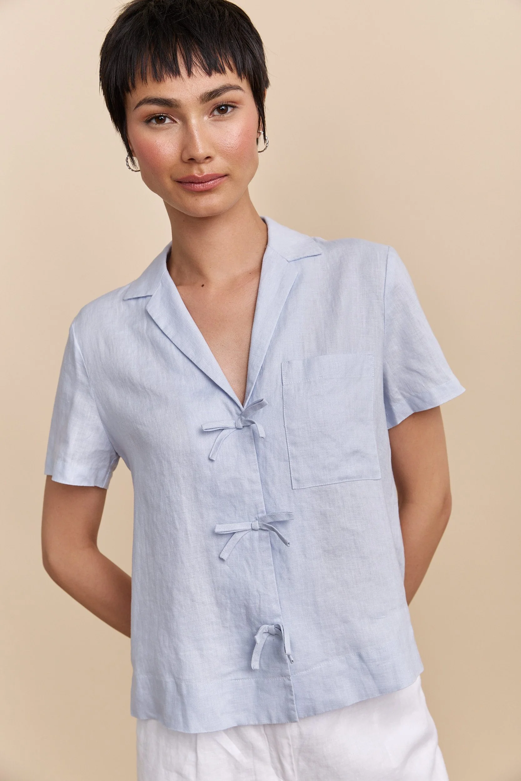 Short sleeve linen shirt - Image 5