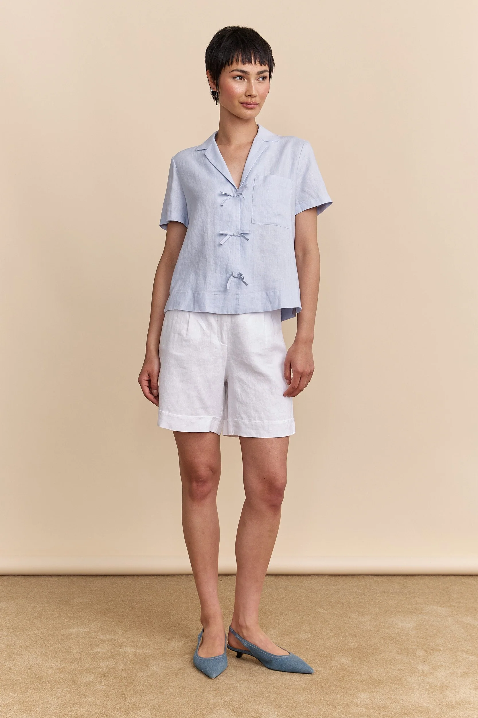 Short sleeve linen shirt - Image 6