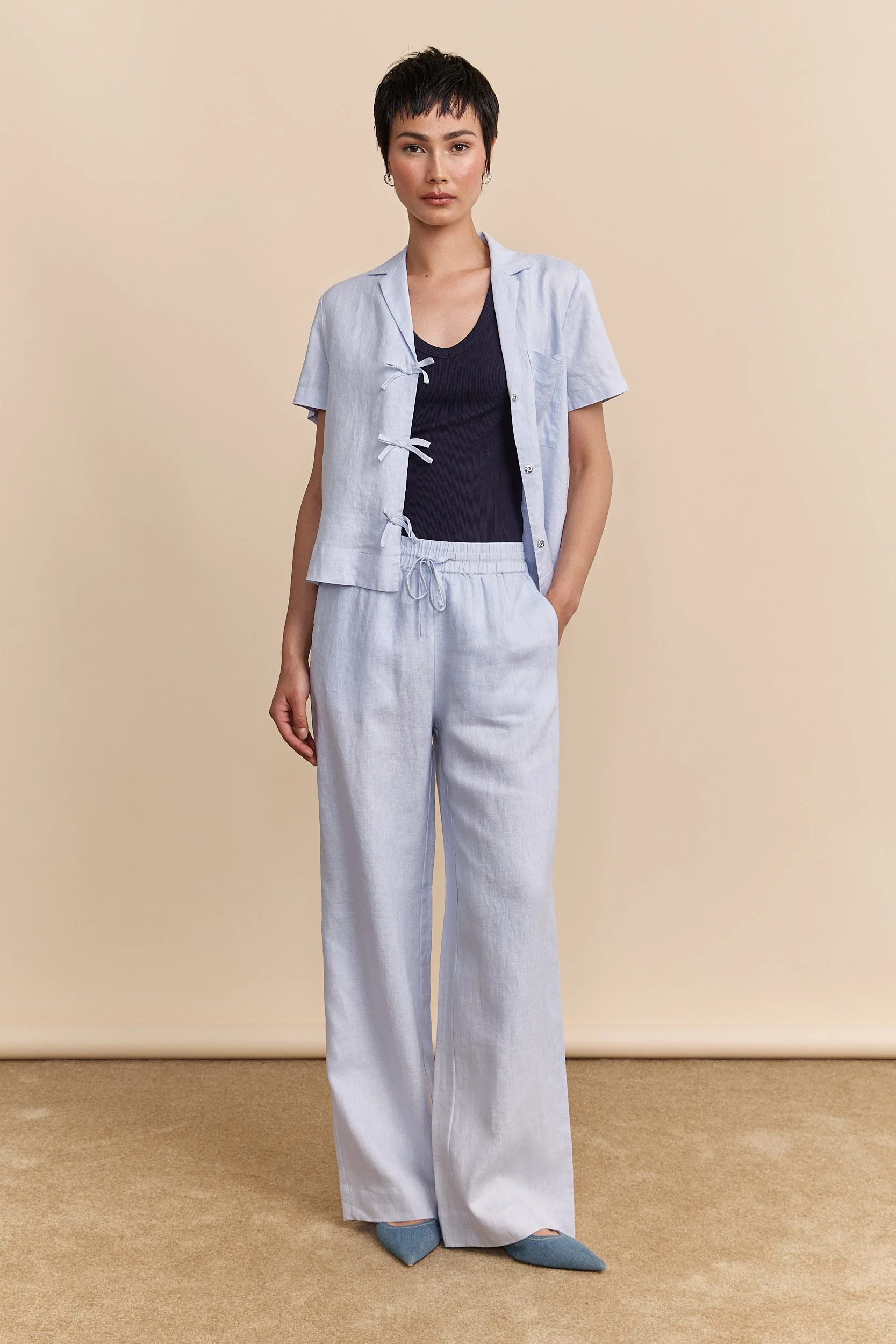 Short sleeve linen shirt - Image 7