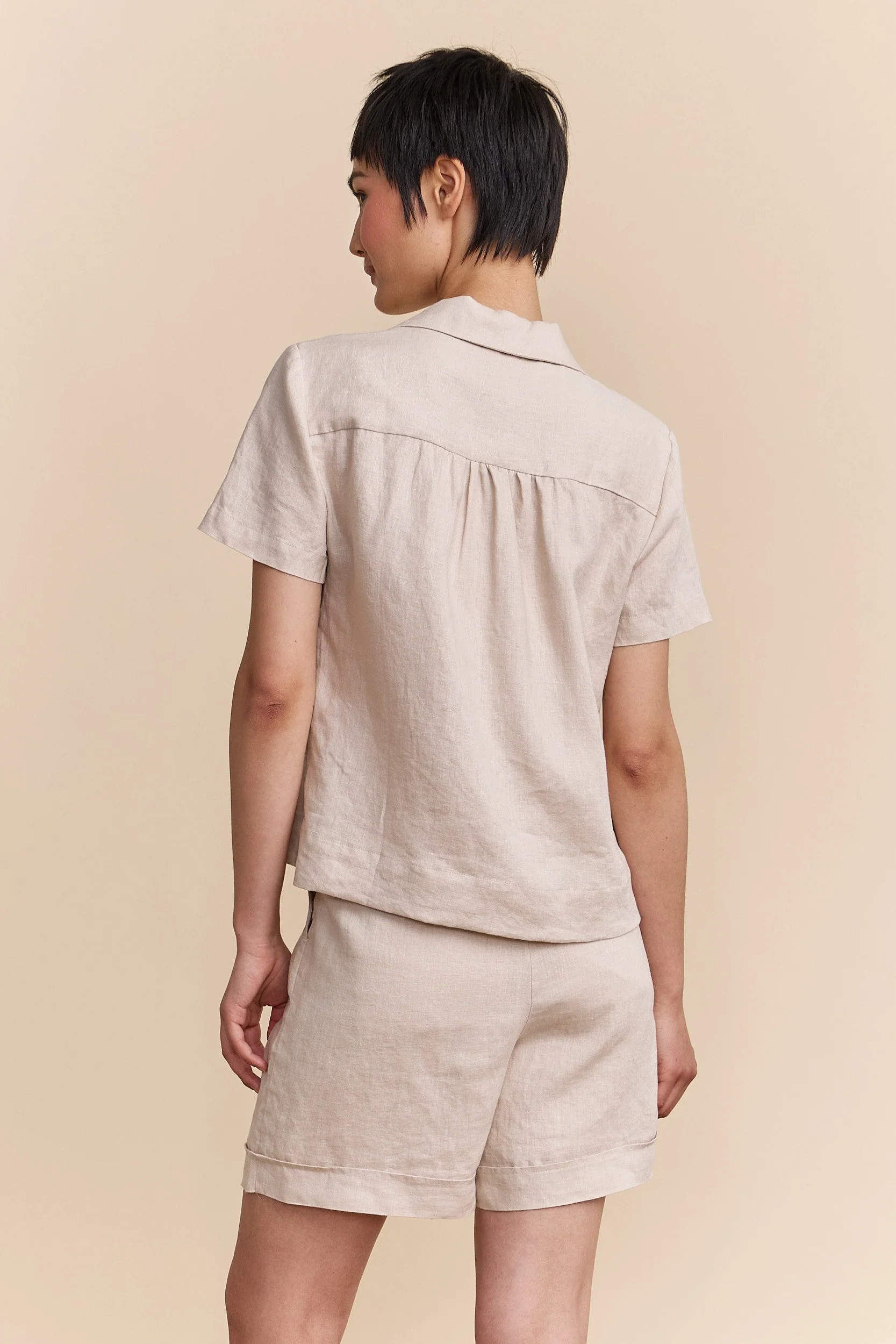 Short sleeve linen shirt - Image 8
