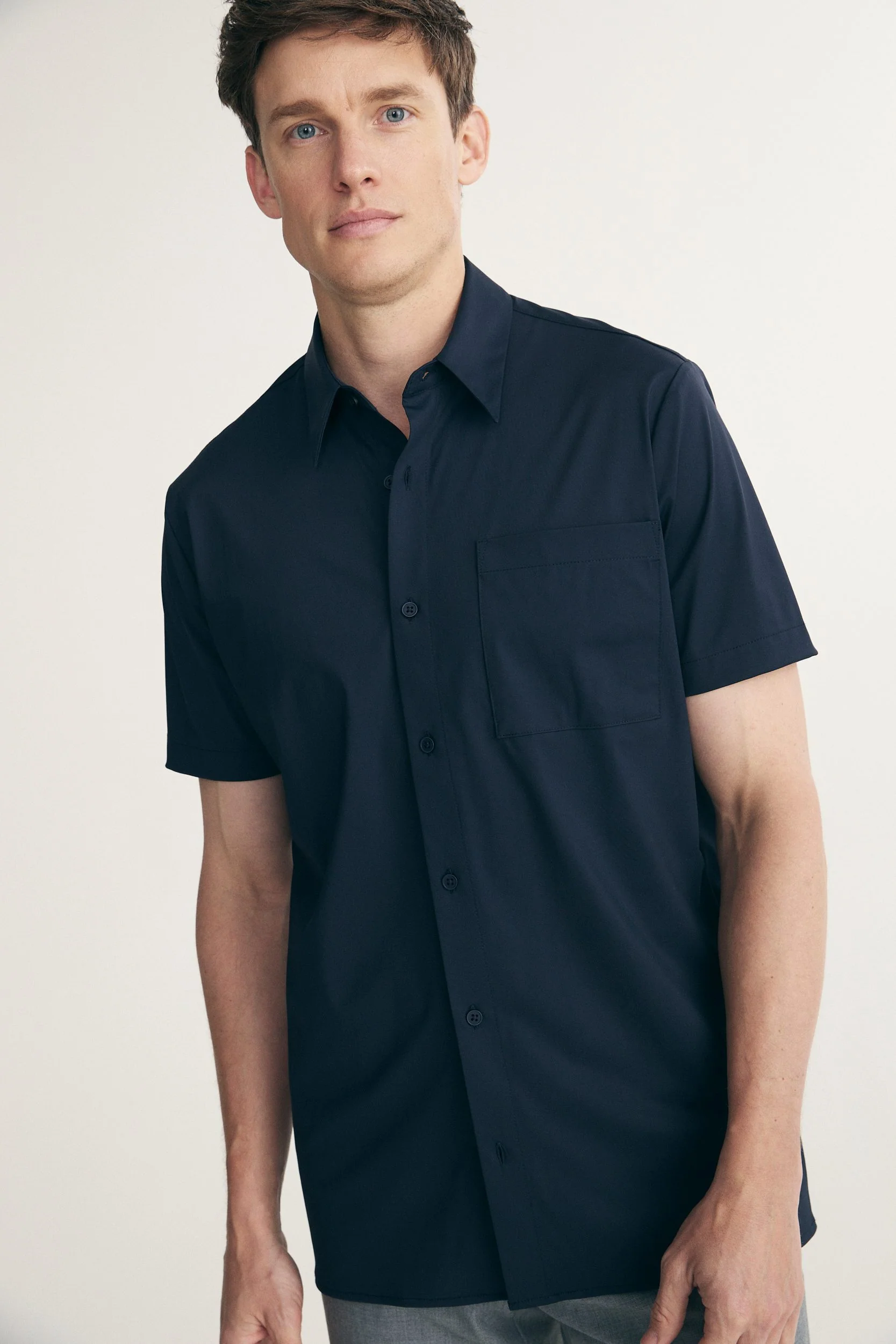 Short sleeve stretch jersey shirt