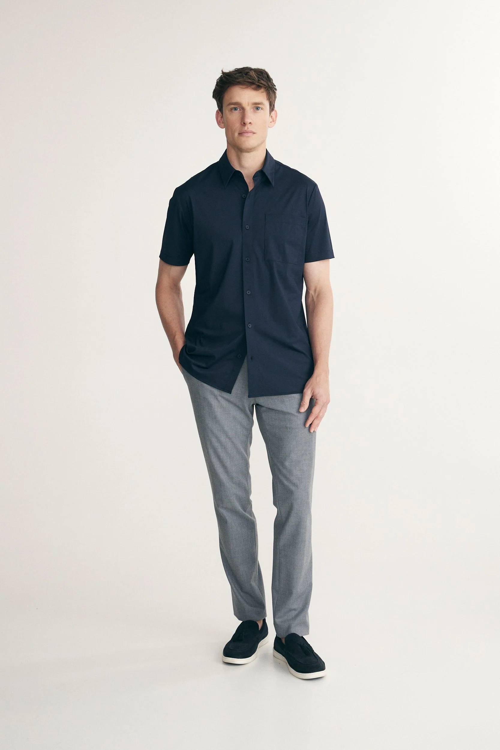 Short sleeve stretch jersey shirt - Image 3