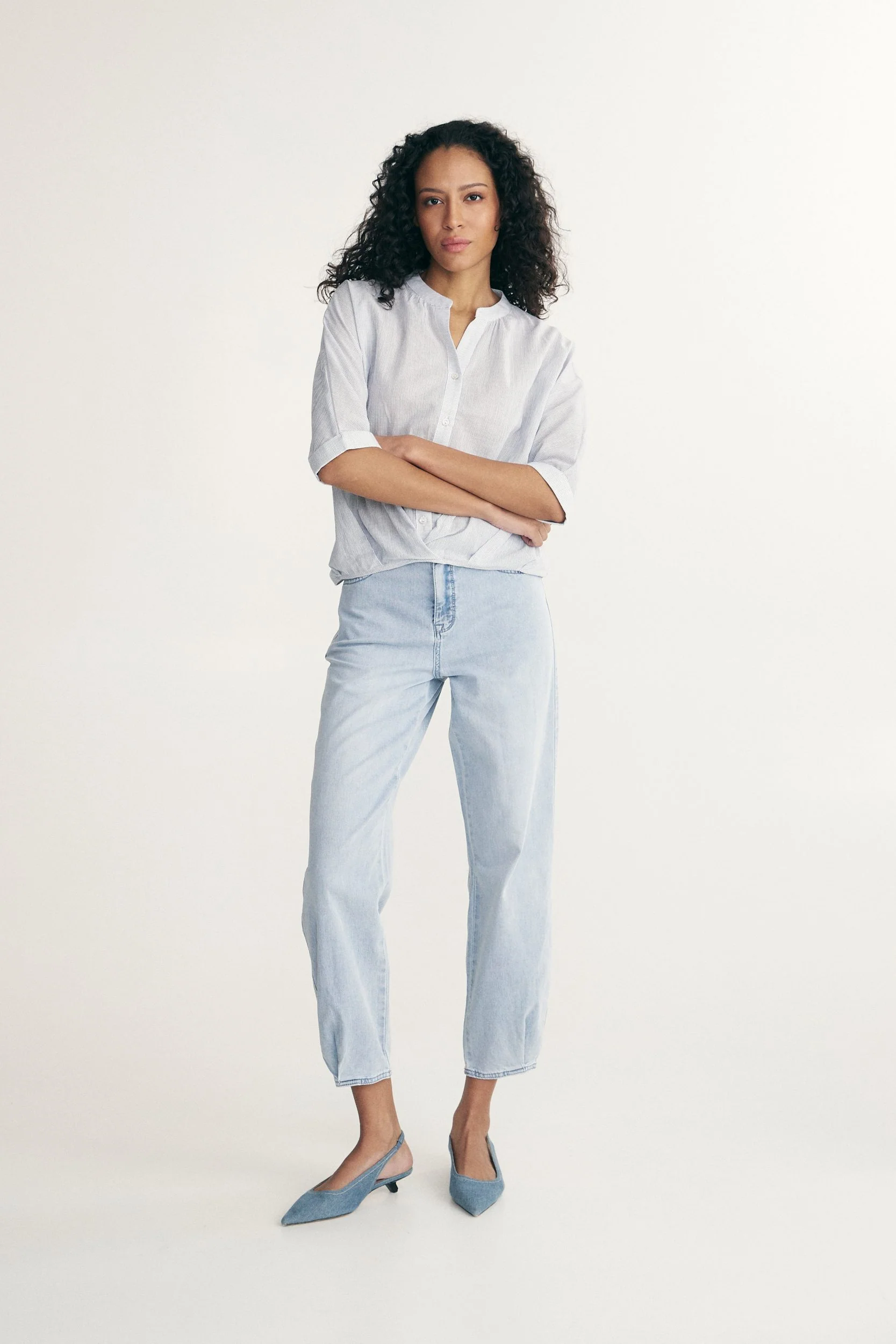 Sleeve dolman top with pleats at front - Image 3