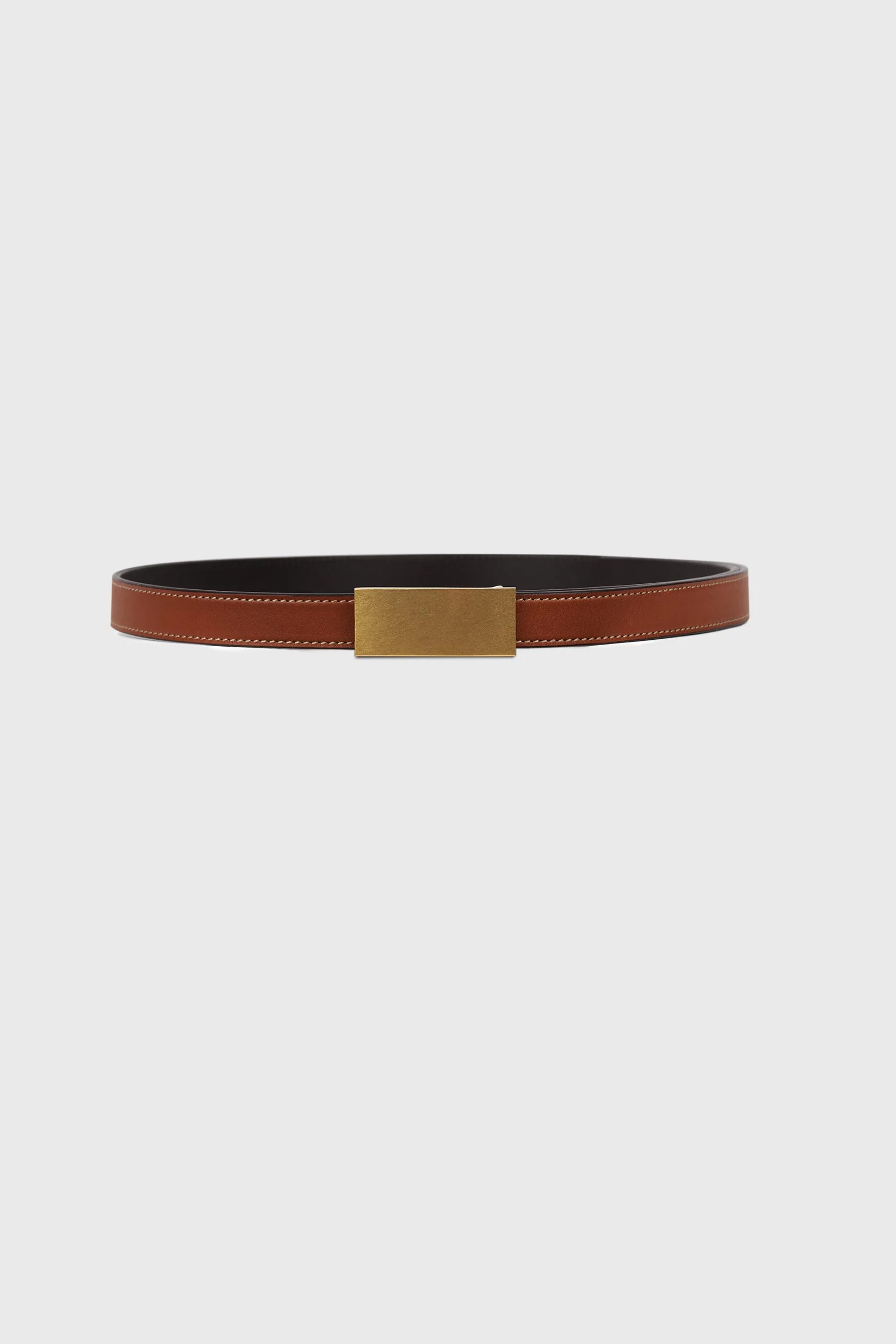 Slim belt with gold buckle