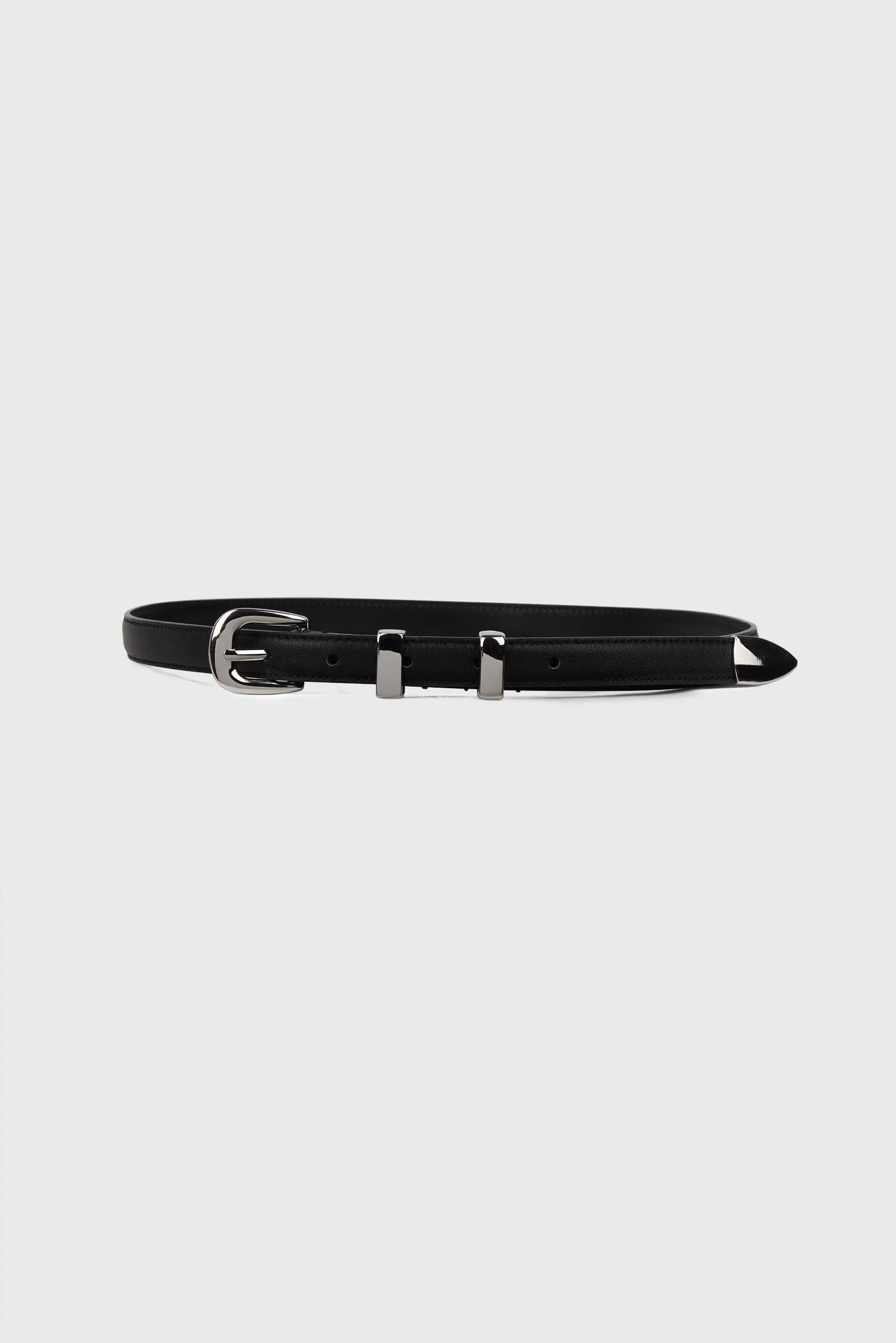 Slim belt with silver buckle