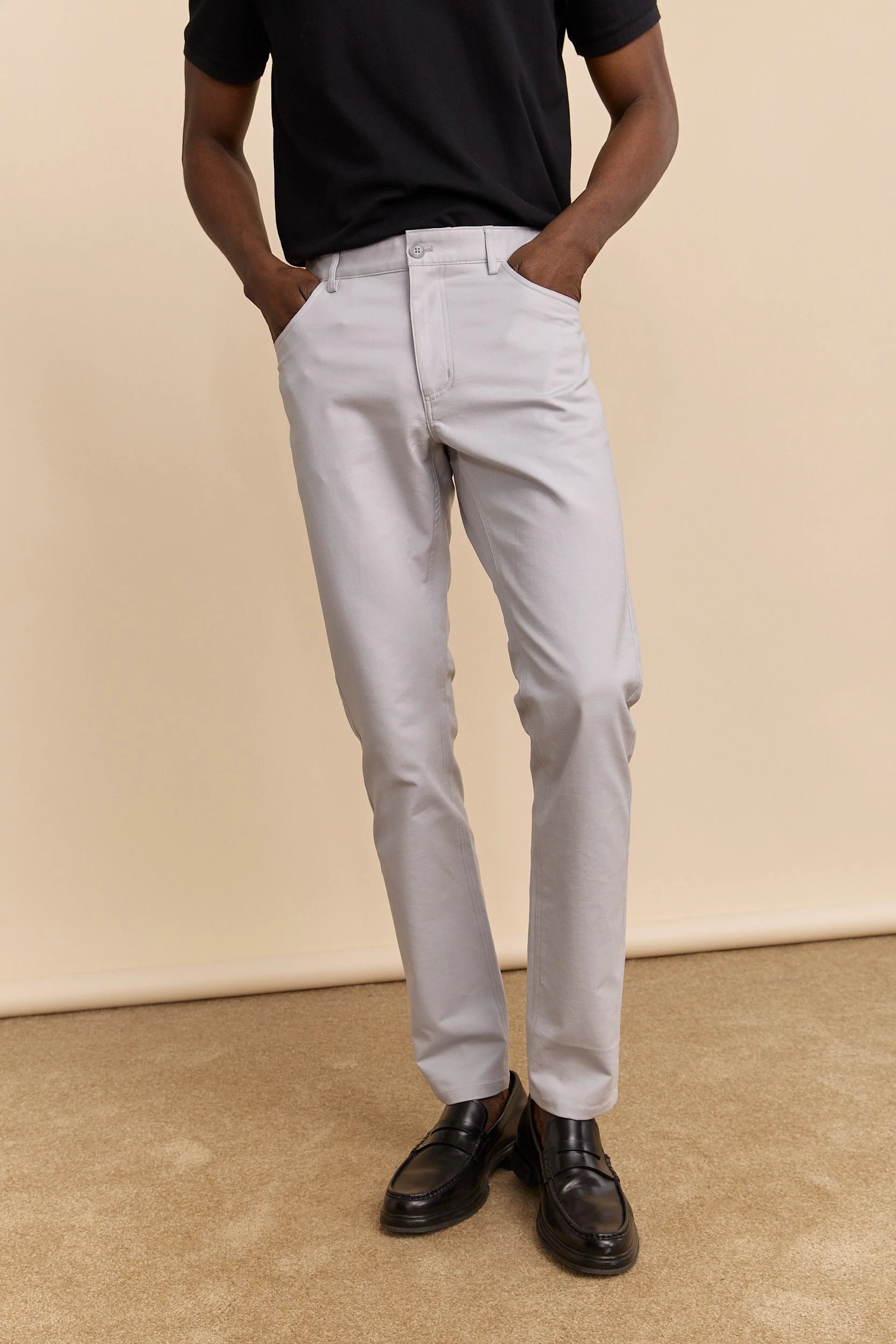 Solid colour 5 pockets Slim fit pant - Image 4