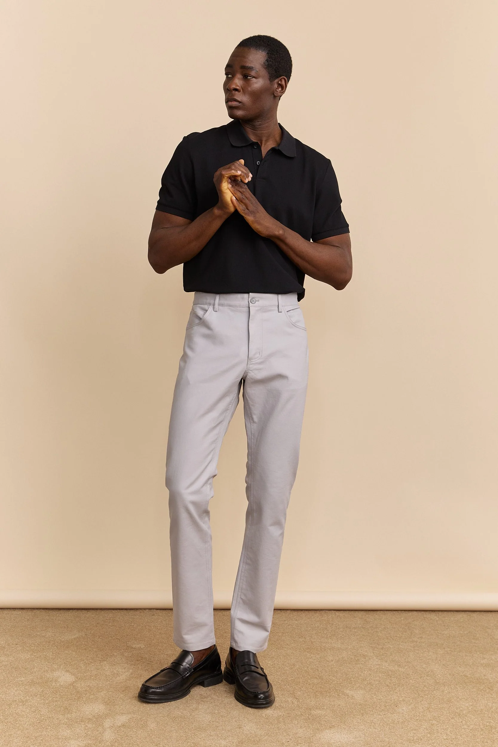 Solid colour 5 pockets Slim fit pant - Image 5