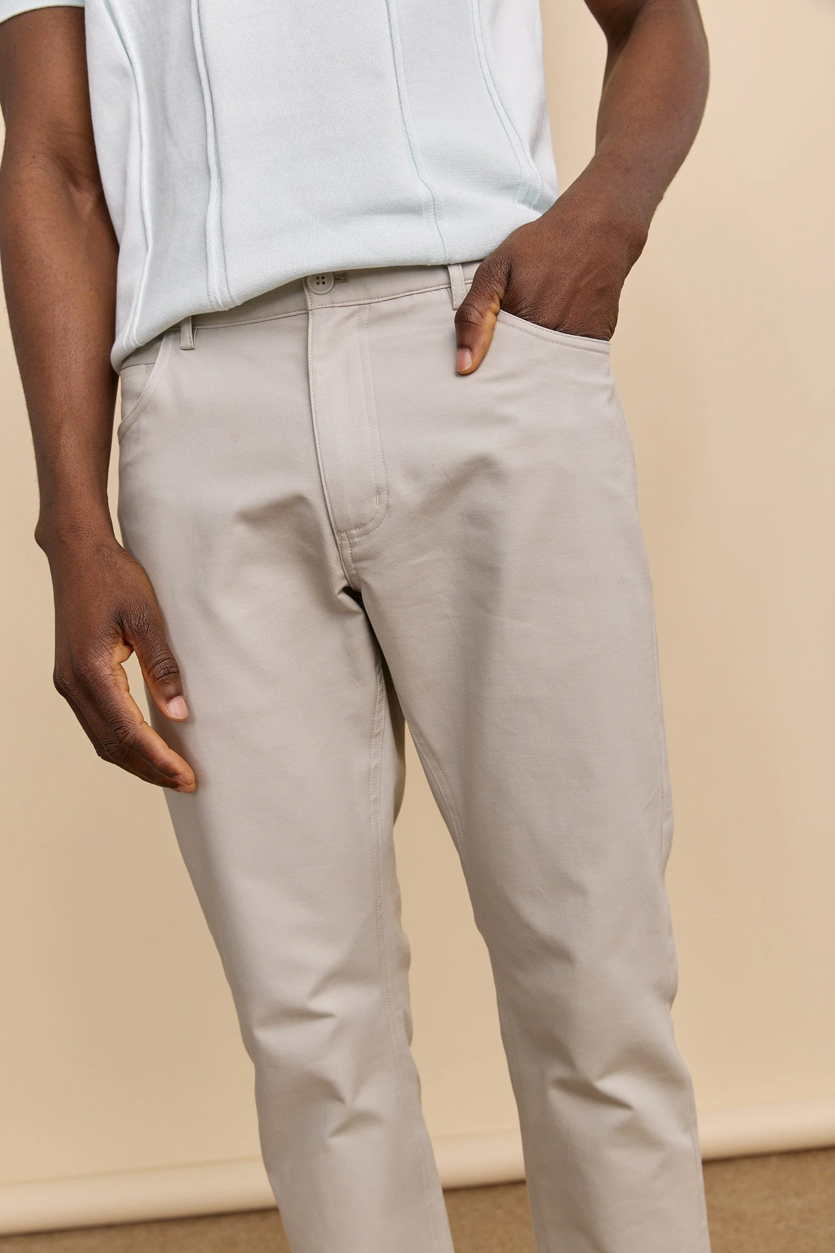 Solid colour 5 pockets Slim fit pant - Image 7