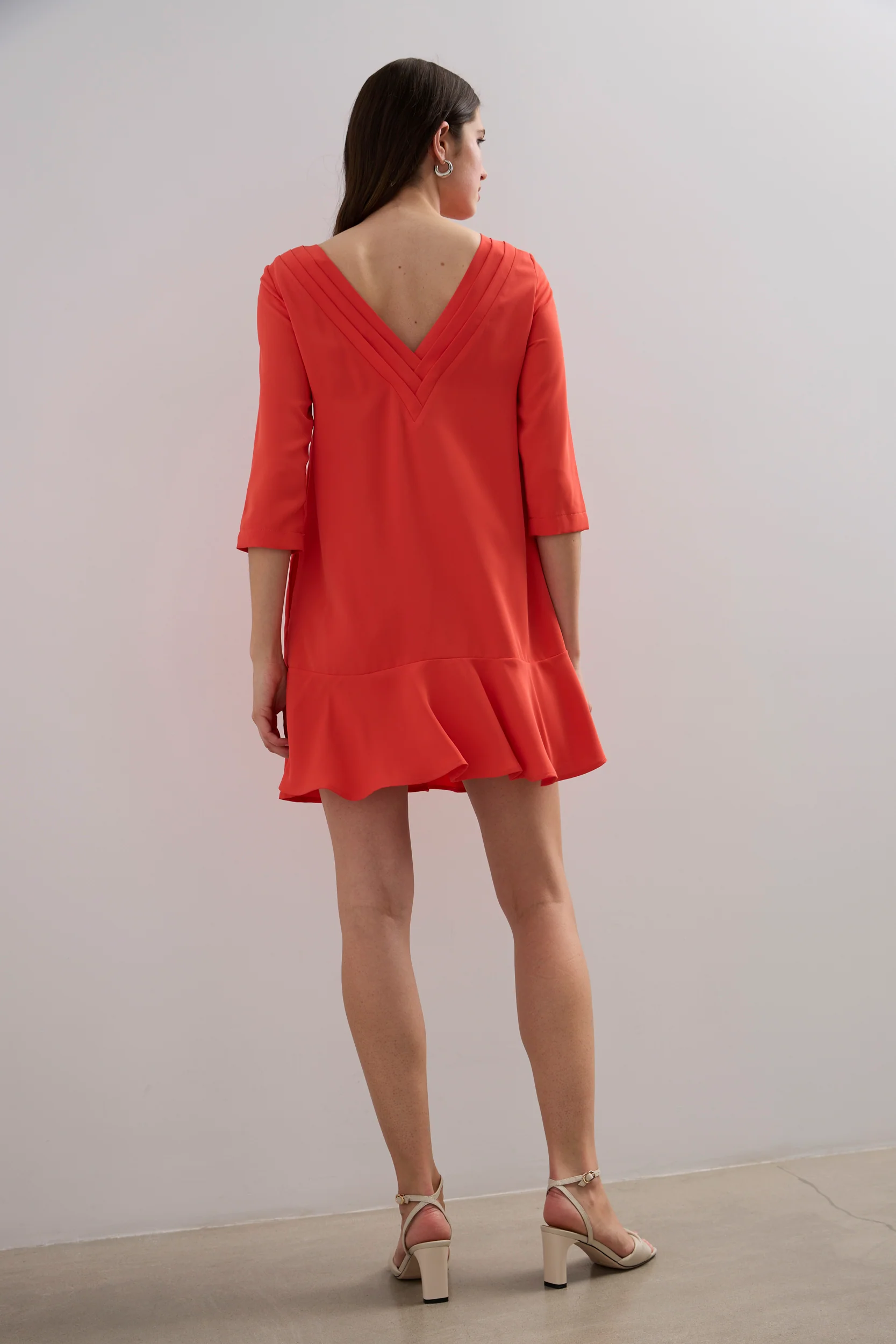 Straight dress with frill hem and back detail - Image 2