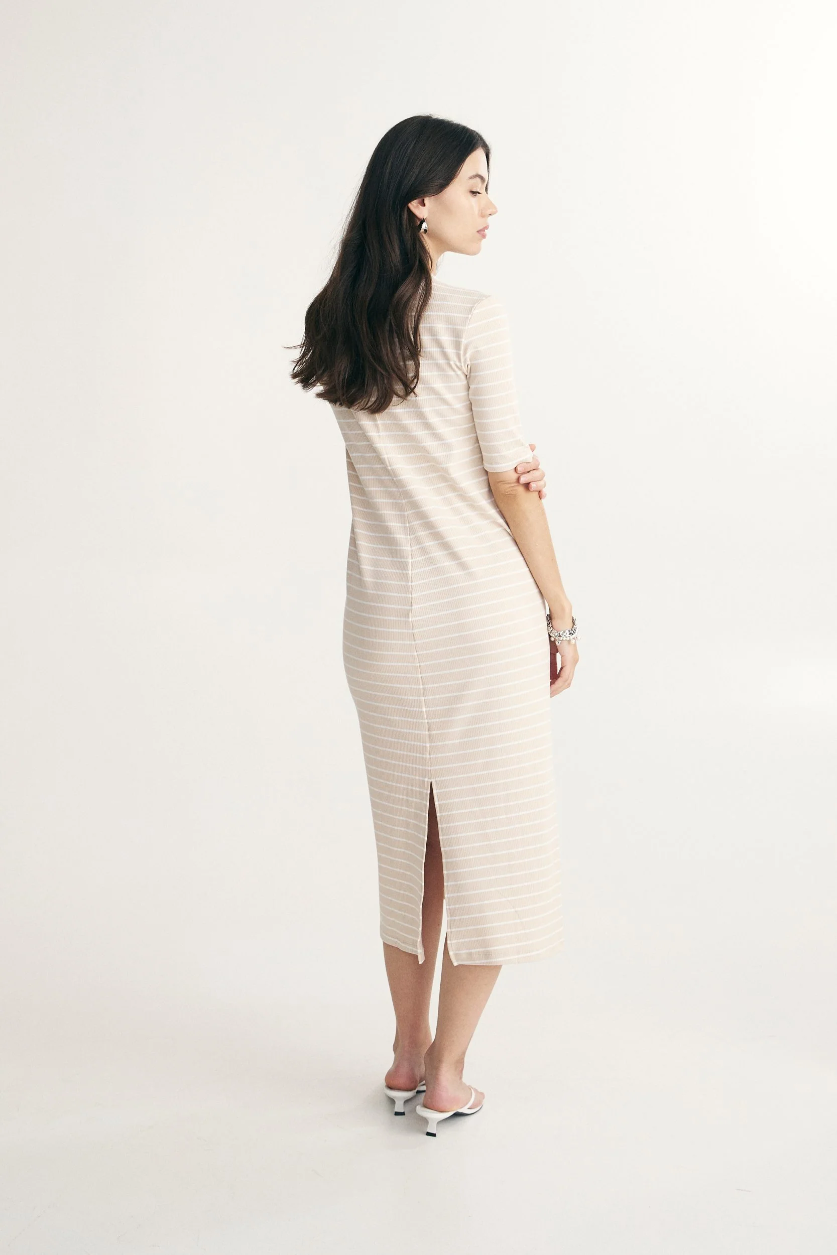 Straight striped rib dress - Image 2