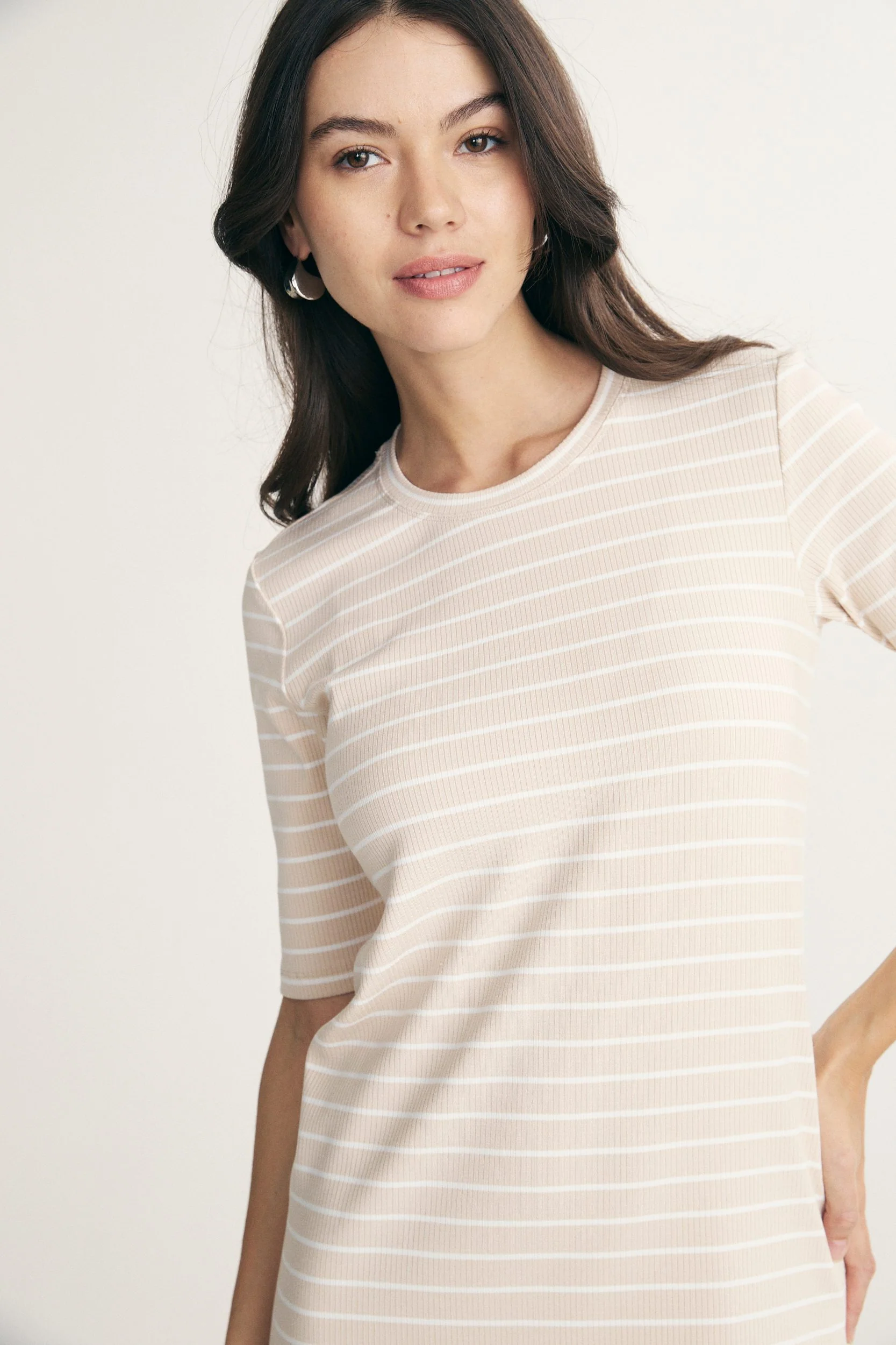 Straight striped rib dress - Image 3