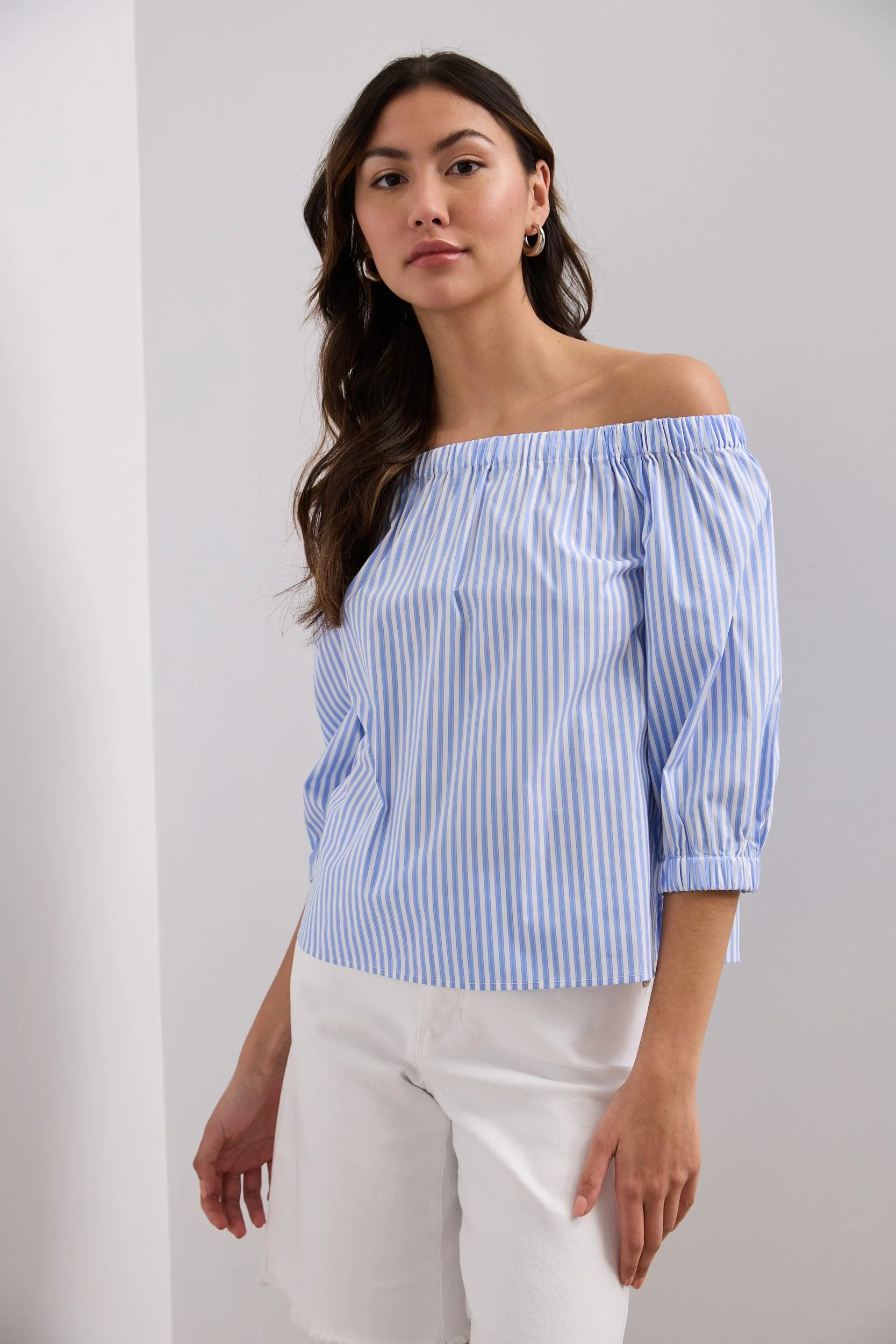 Striped off shoulder top