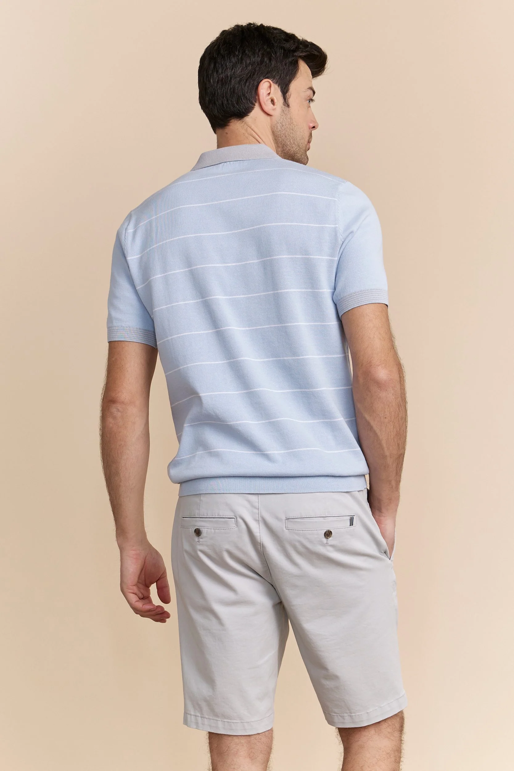 Stripes blocking knitted polo - Image 3