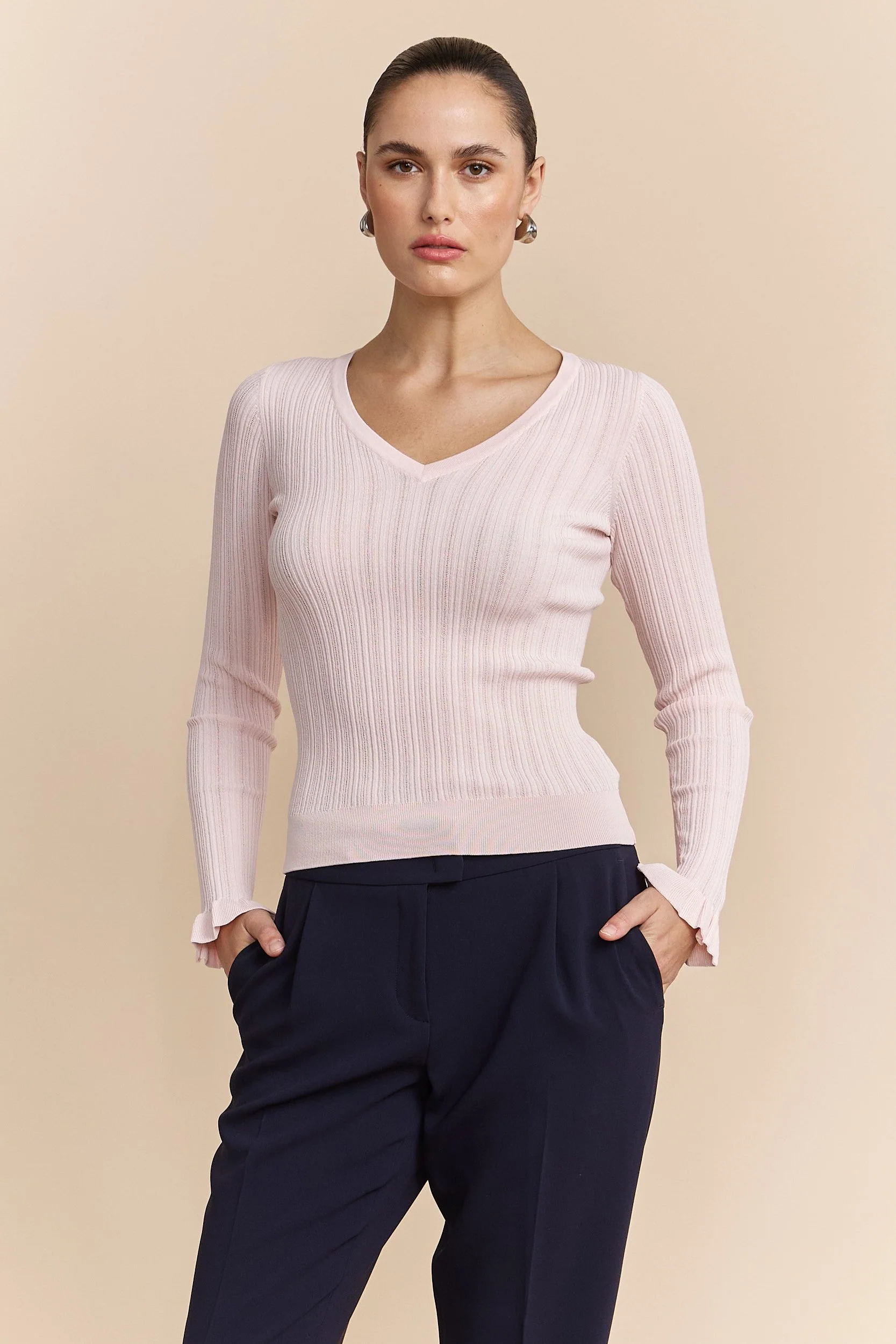 Sweater with ruffle cuffs - Image 4