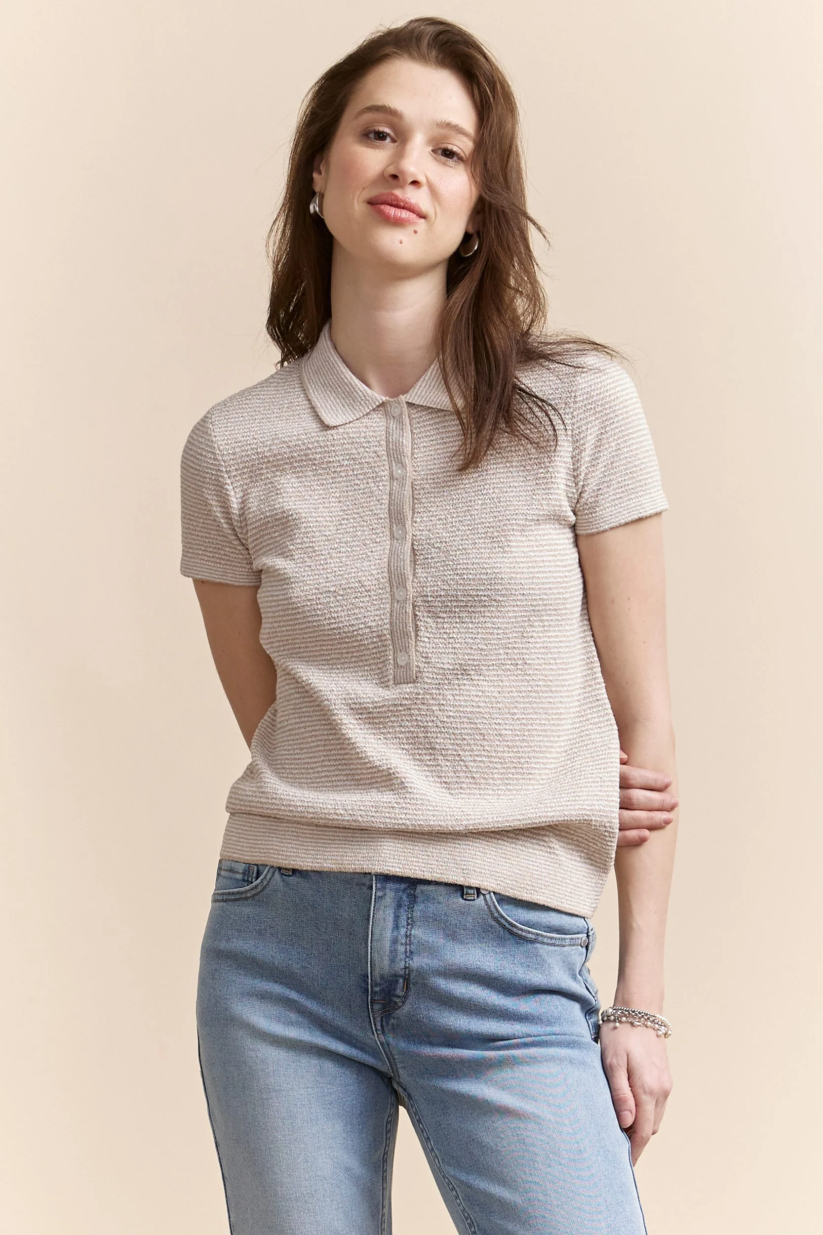 Textured polo sweater - Image 2