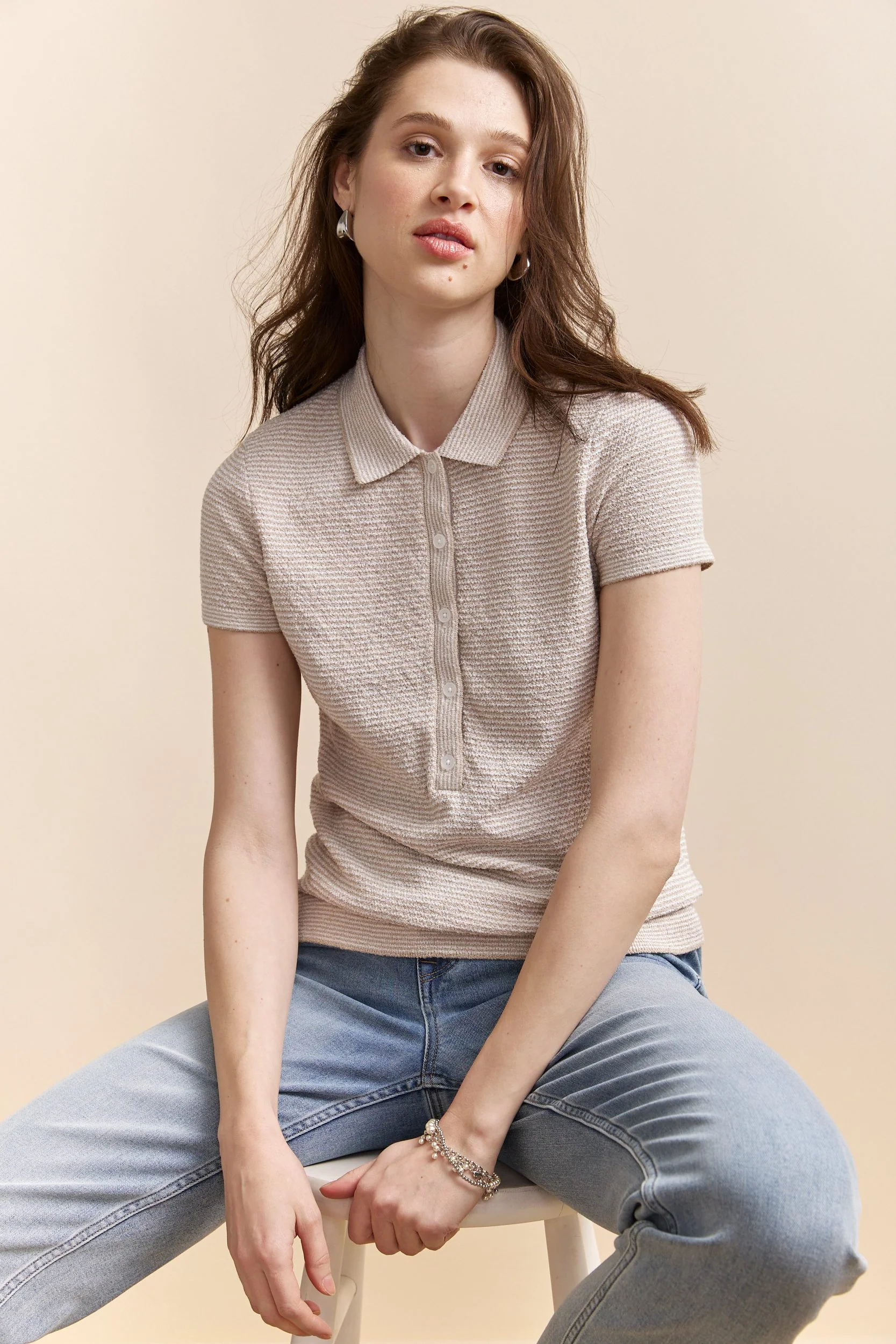 Textured polo sweater - Image 6