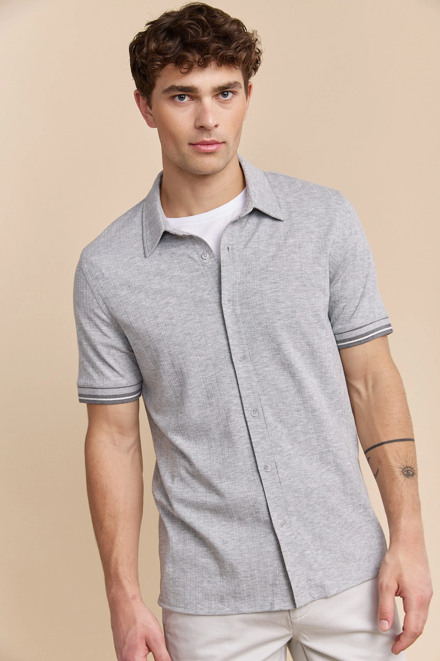 Textured ribbed jersey shirt - Image 4
