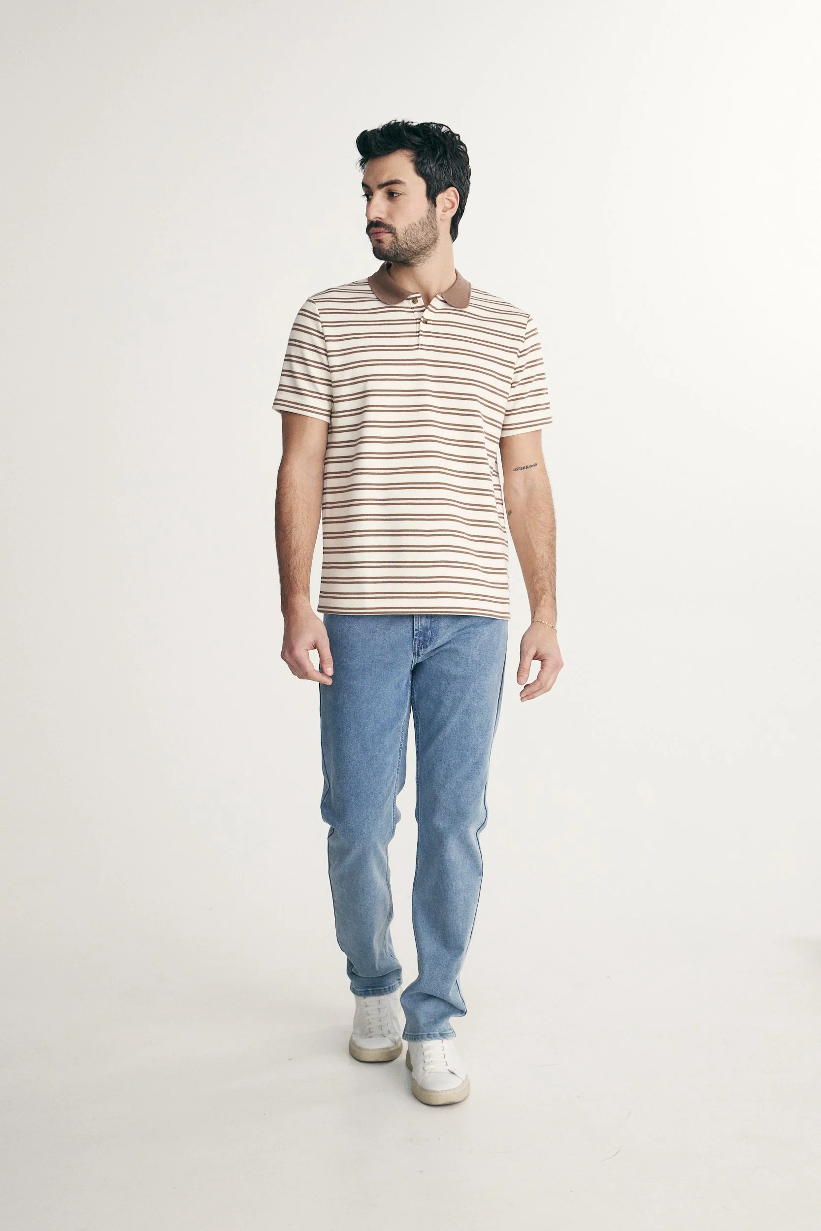 Textured striped polo - Image 3