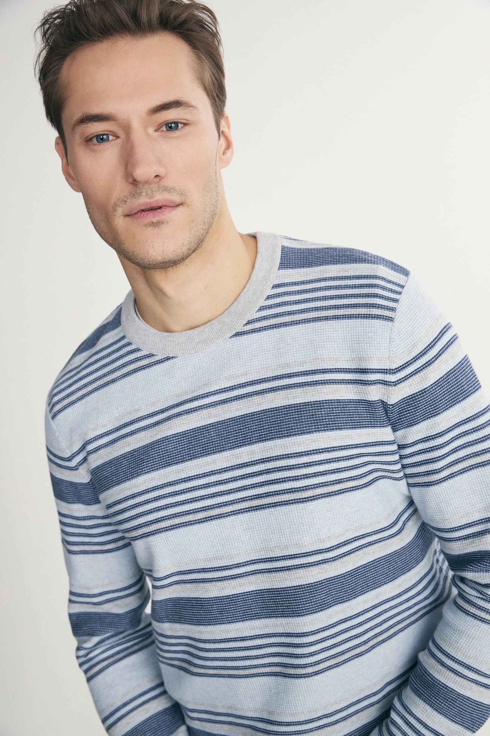 Textured striped sweater