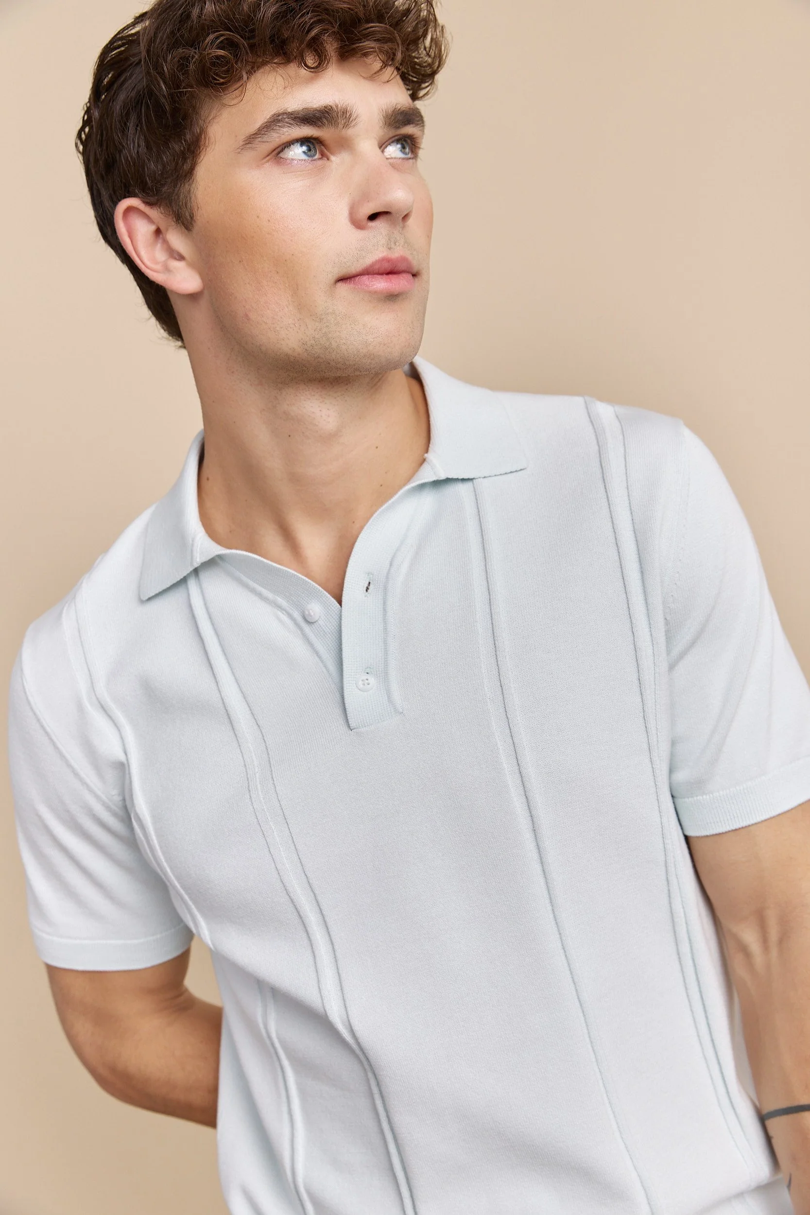 Textured vertical stripes polo - Image 3
