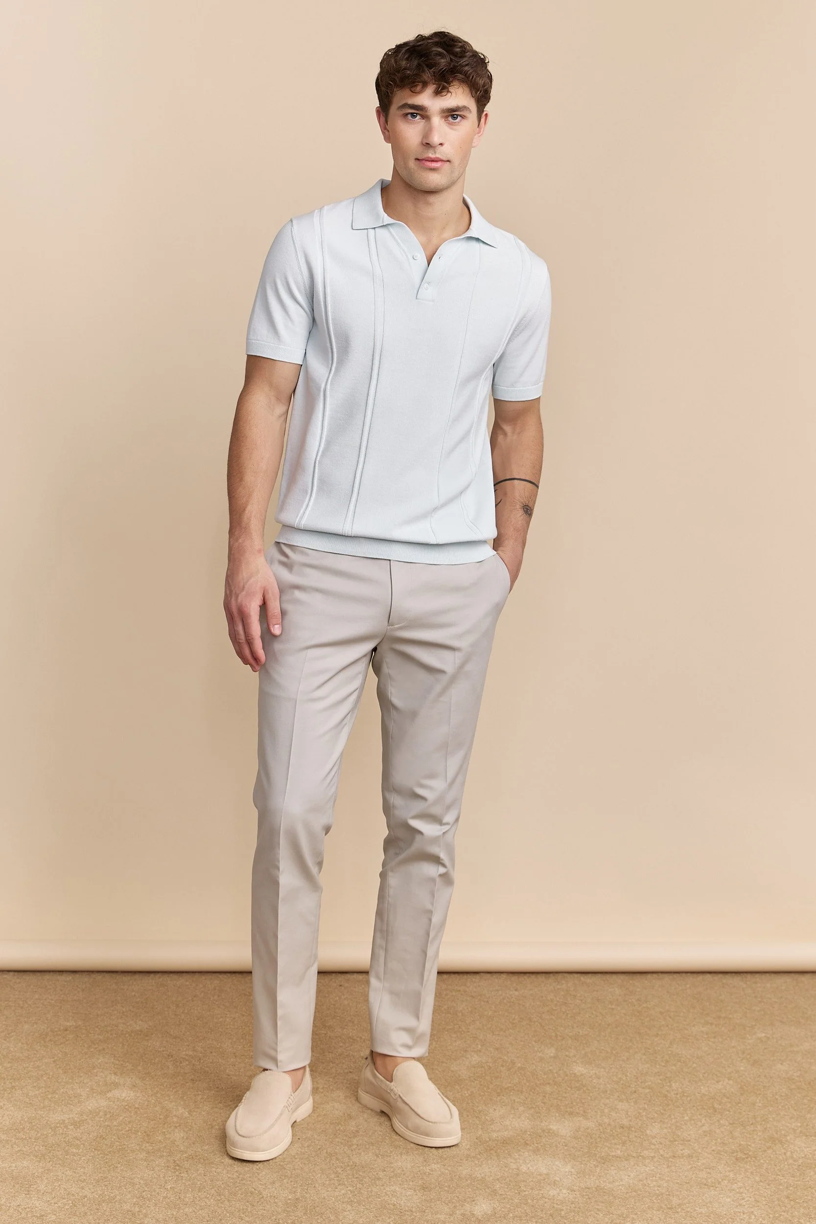 Textured vertical stripes polo - Image 4