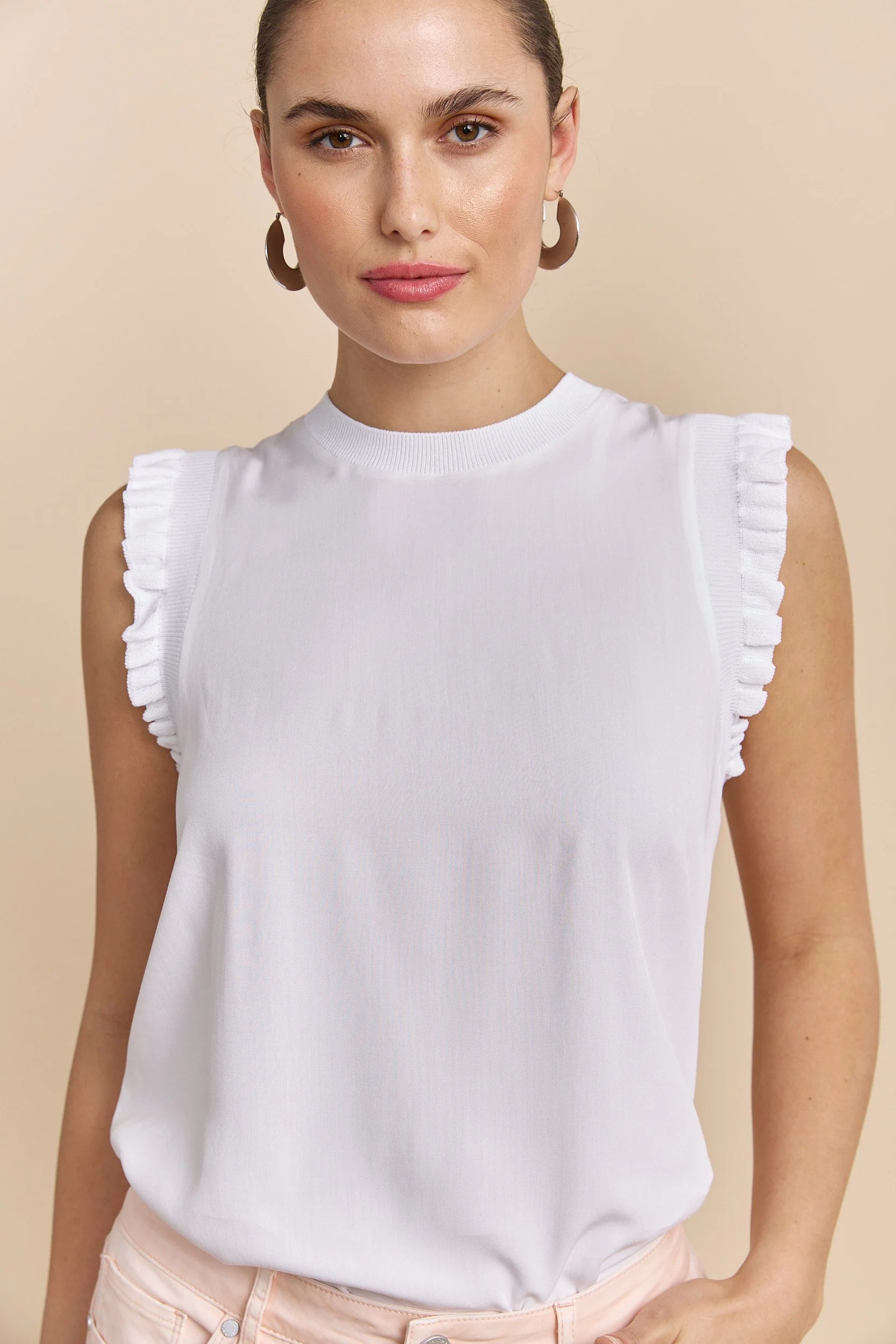 Top with frill & rib detail - Image 3