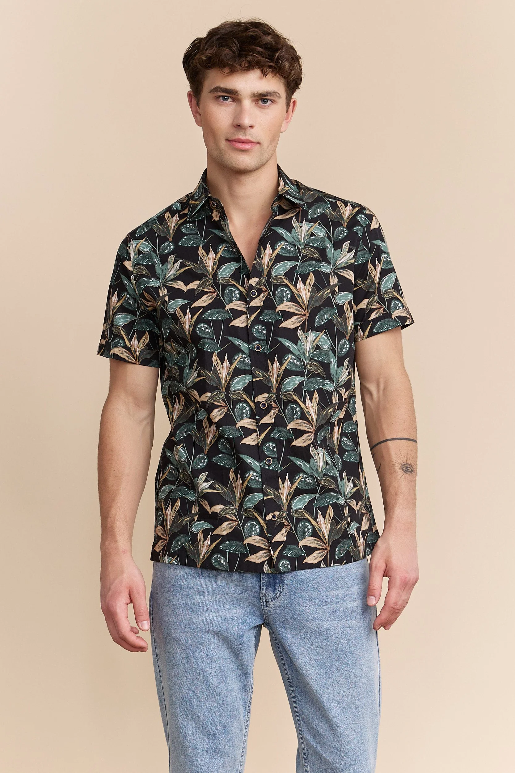 Tropical plants print shirt - Image 3