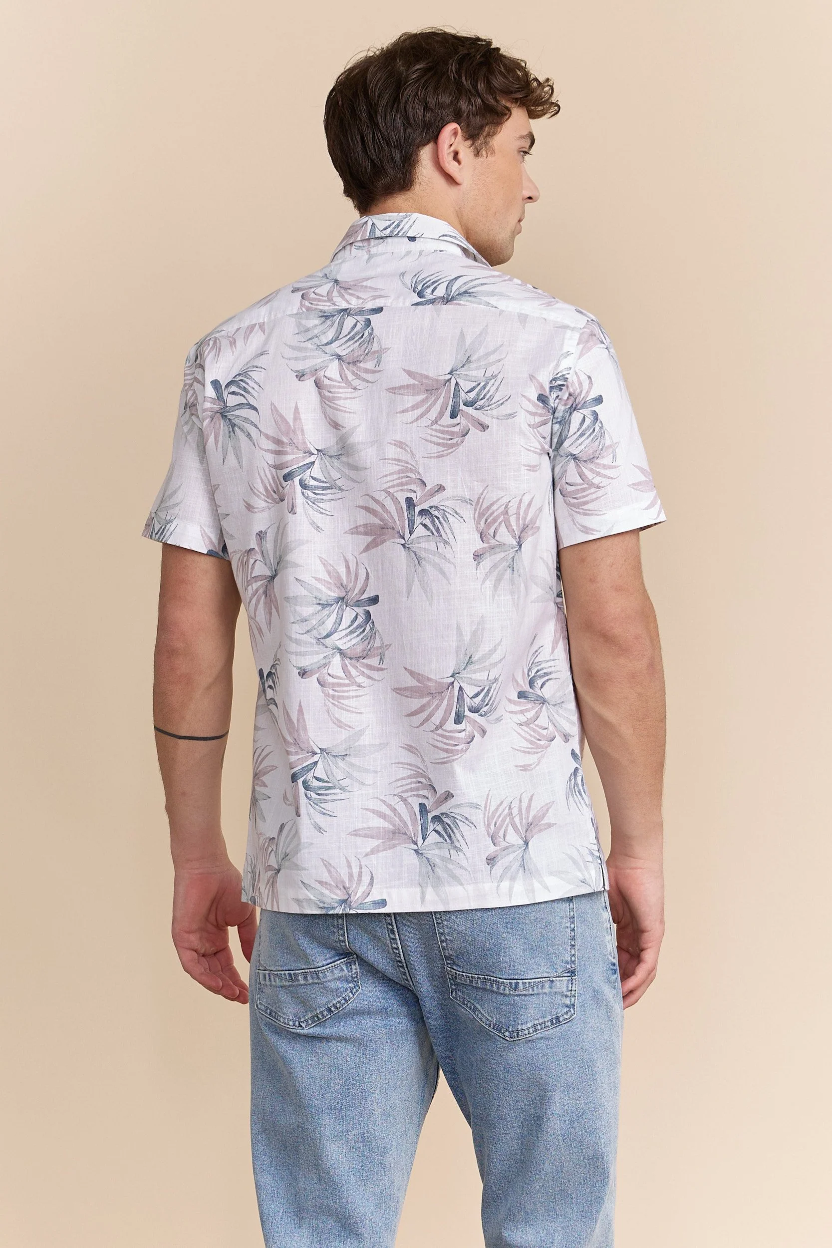 Tropical print Semi-fitted shirt - Image 2