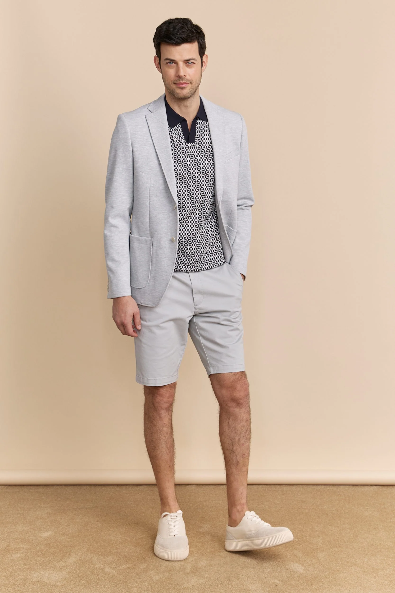 Two tone Fitted knit blazer - Image 5