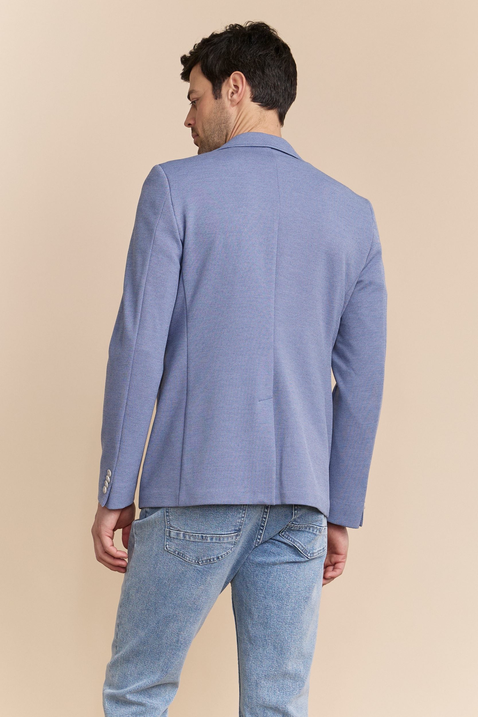 Two tone Fitted knit blazer - Image 7