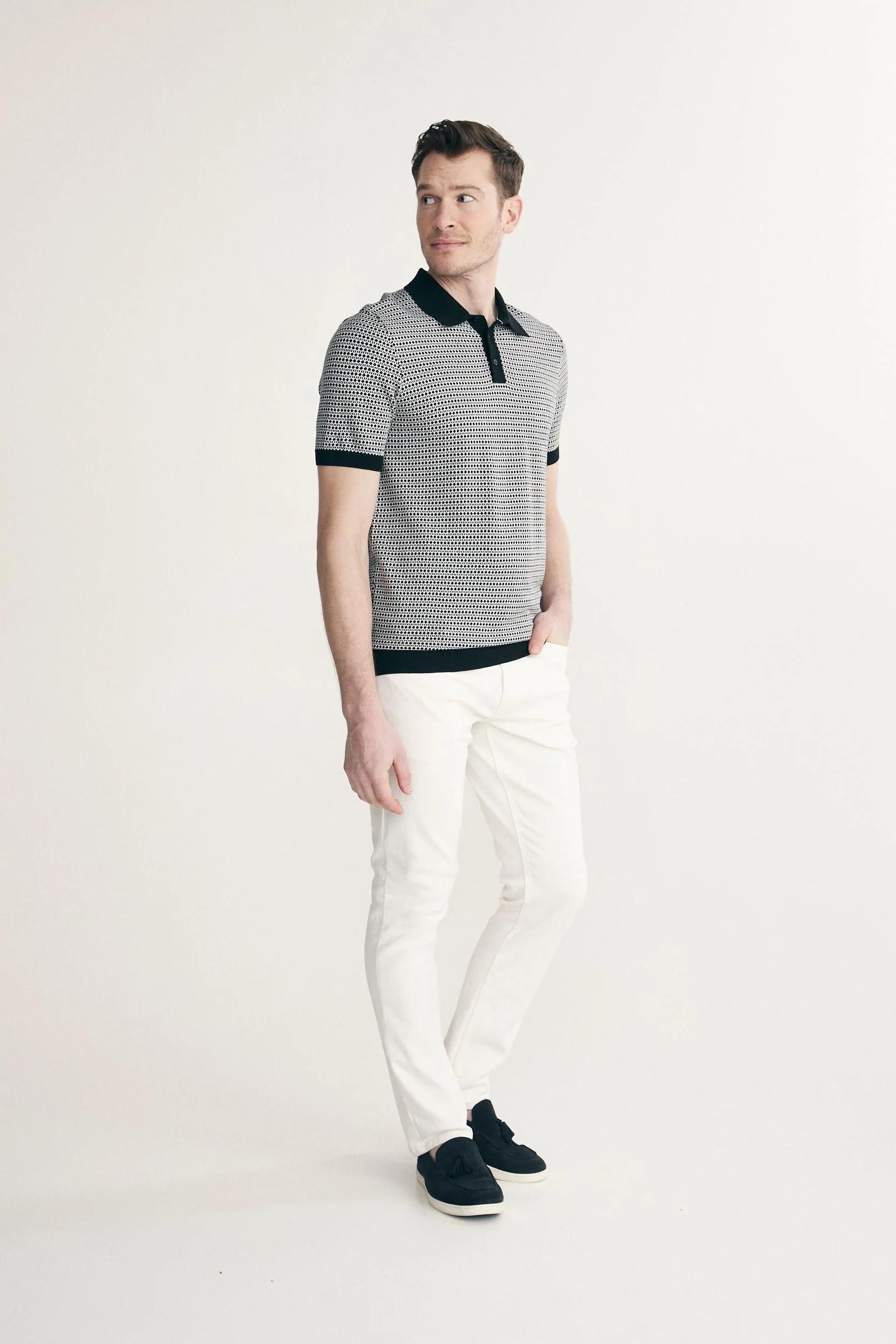 Two tone jacquard polo - Image 3