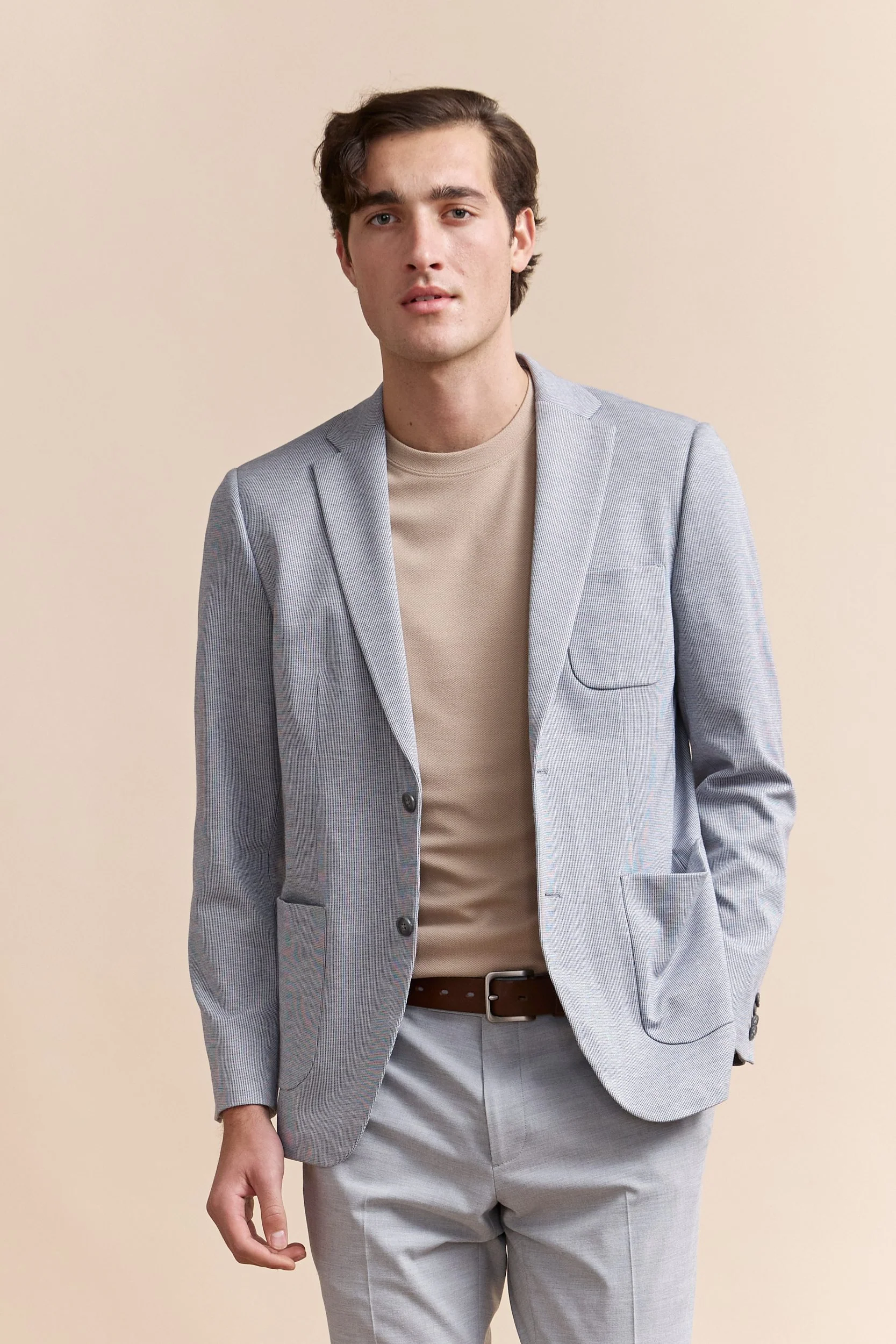 Two tone knit Fitted blazer - Image 3