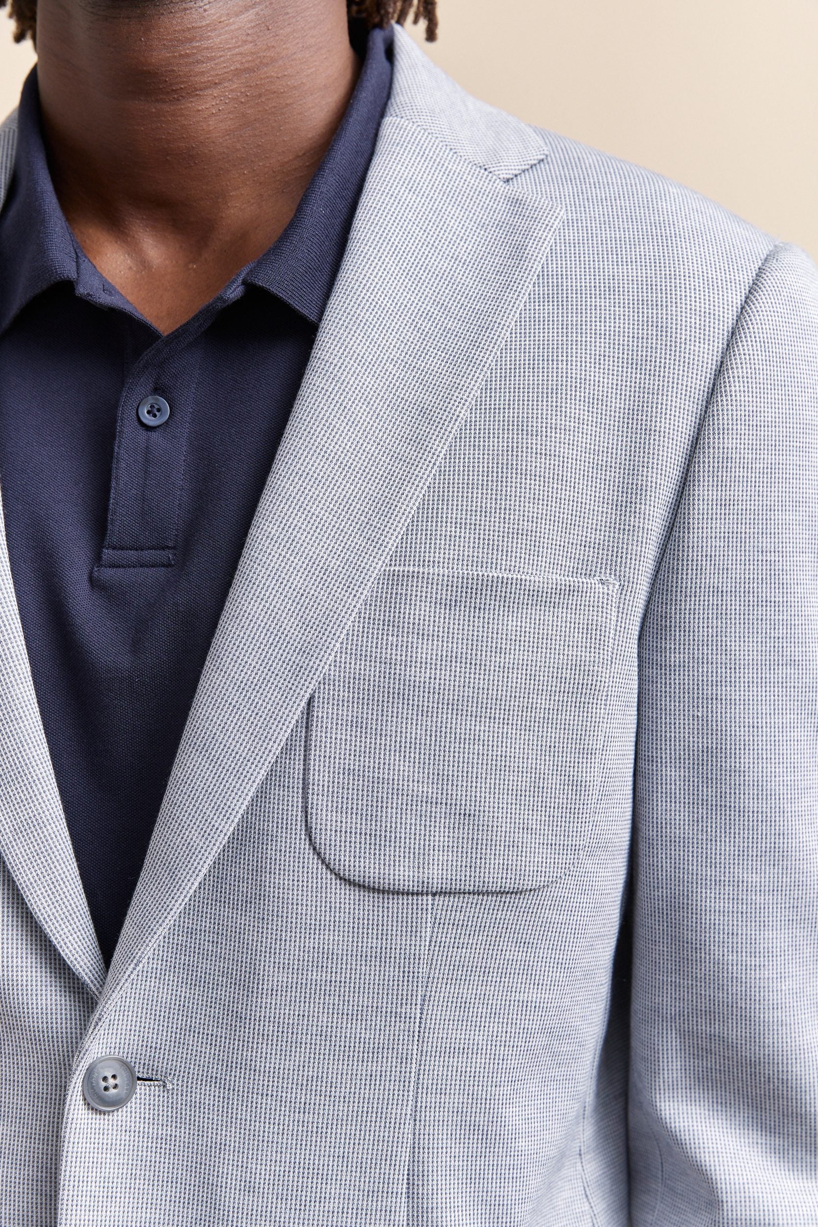 Two tone knit Fitted blazer - Image 5