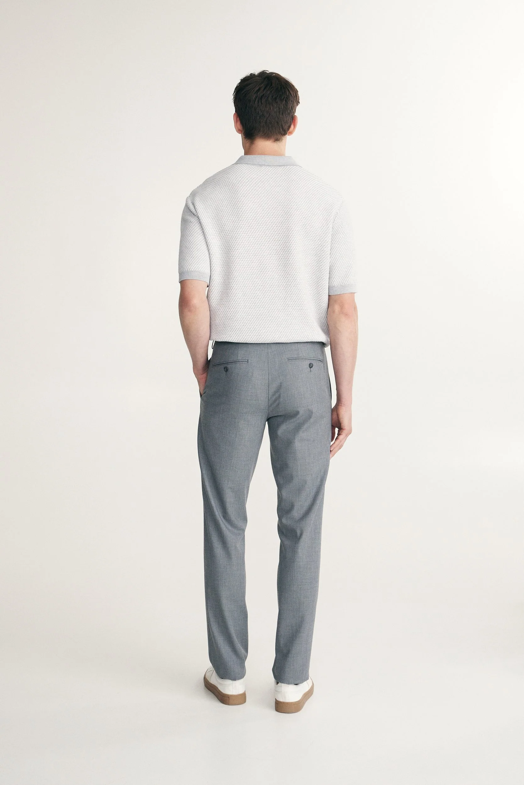 Two tone textured knitted polo - Image 2