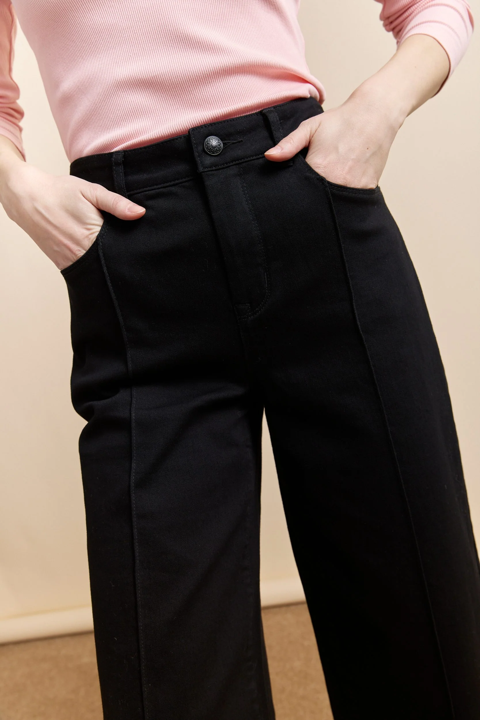 High rise cropped wide leg jeans - Image 3